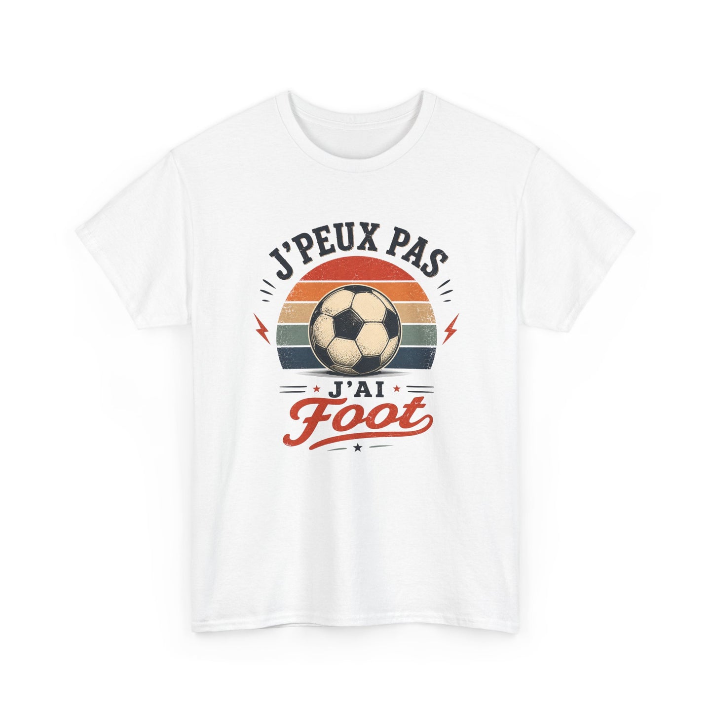 T-Shirt Football Homme Femme – J’Peux Pas J’Ai Foot – Tee Shirt Ballon Football Vintage Supporter Joueur Entraînement Match Cadeau Passion Football