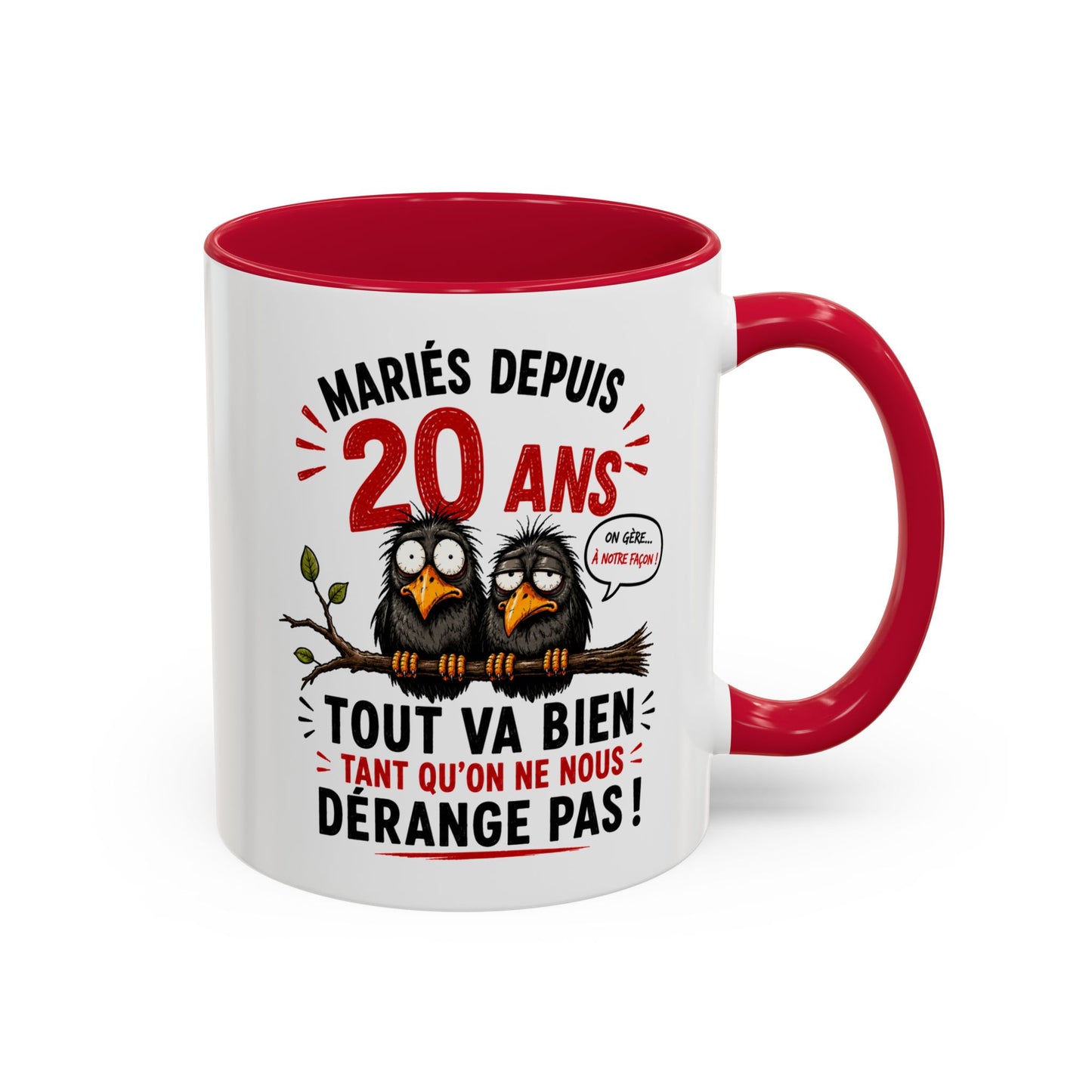 Tasse Mariés Depuis 20 Ans – Mug Humour Anniversaire de Mariage Homme Femme – Cadeau Couple 20 Ans de Mariage 325 ml