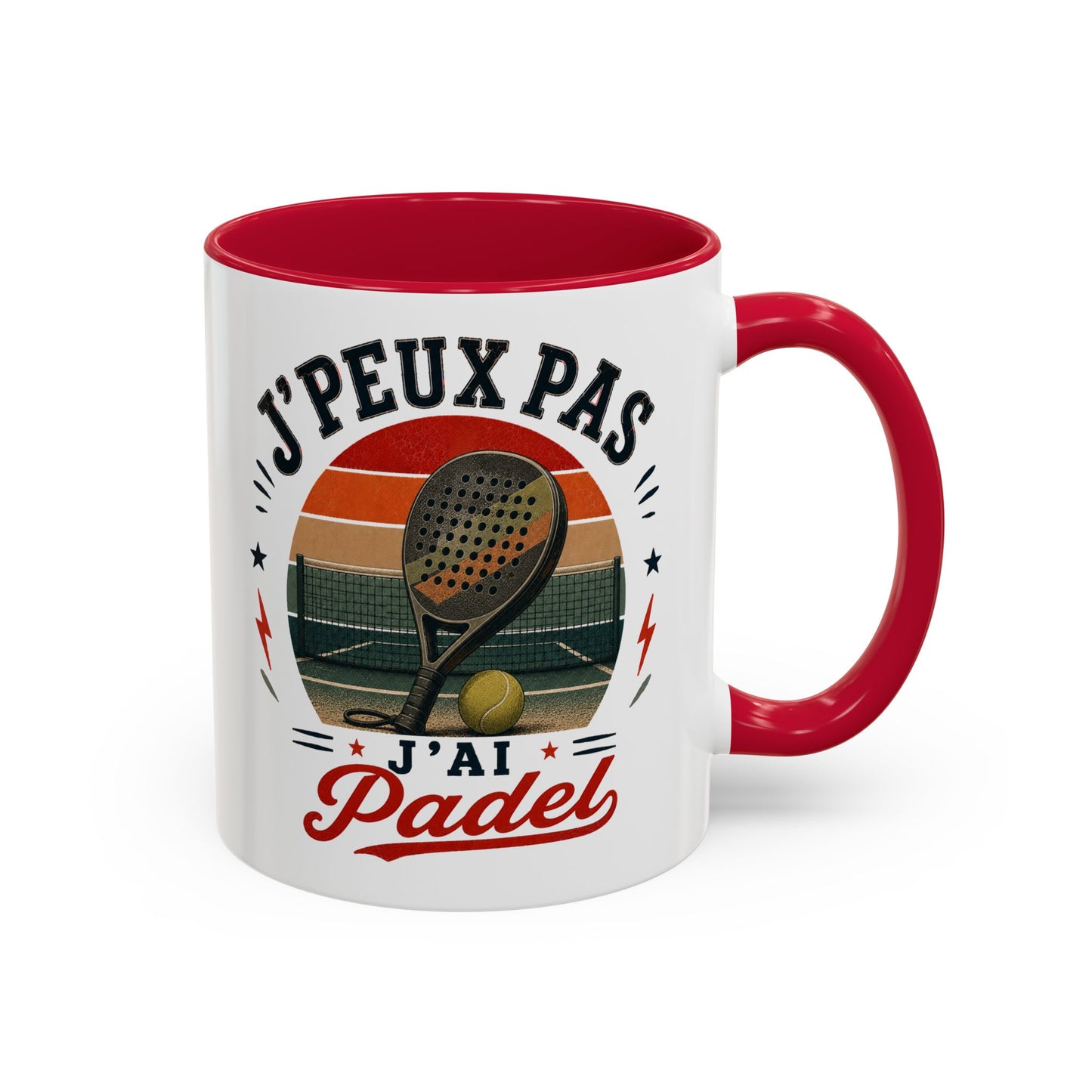 Tasse J’Peux Pas J’Ai Padel – Mug Humour Joueur de Padel Vintage – Cadeau Sport Homme Femme 325ml