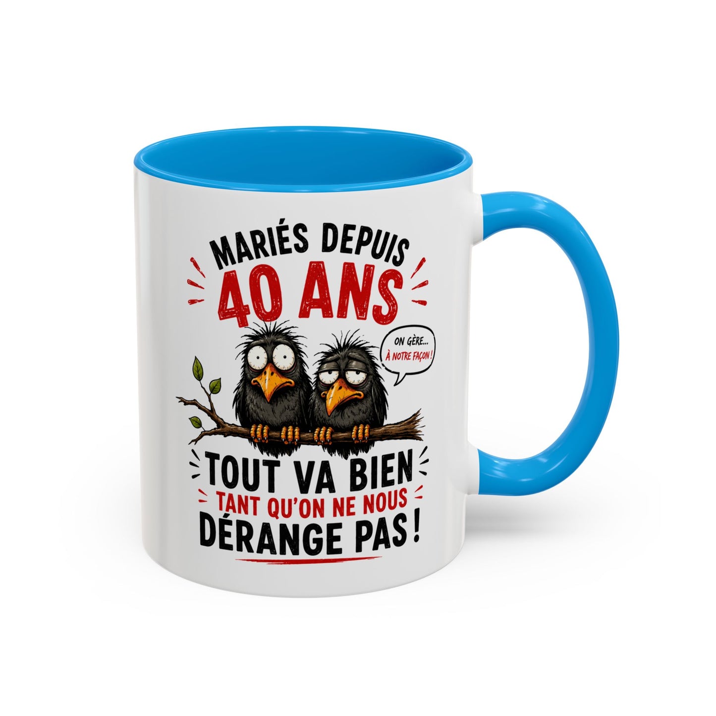 Tasse Mariés Depuis 40 Ans – Mug Humour Anniversaire de Mariage Homme Femme – Cadeau Couple 40 Ans de Mariage 325 ml