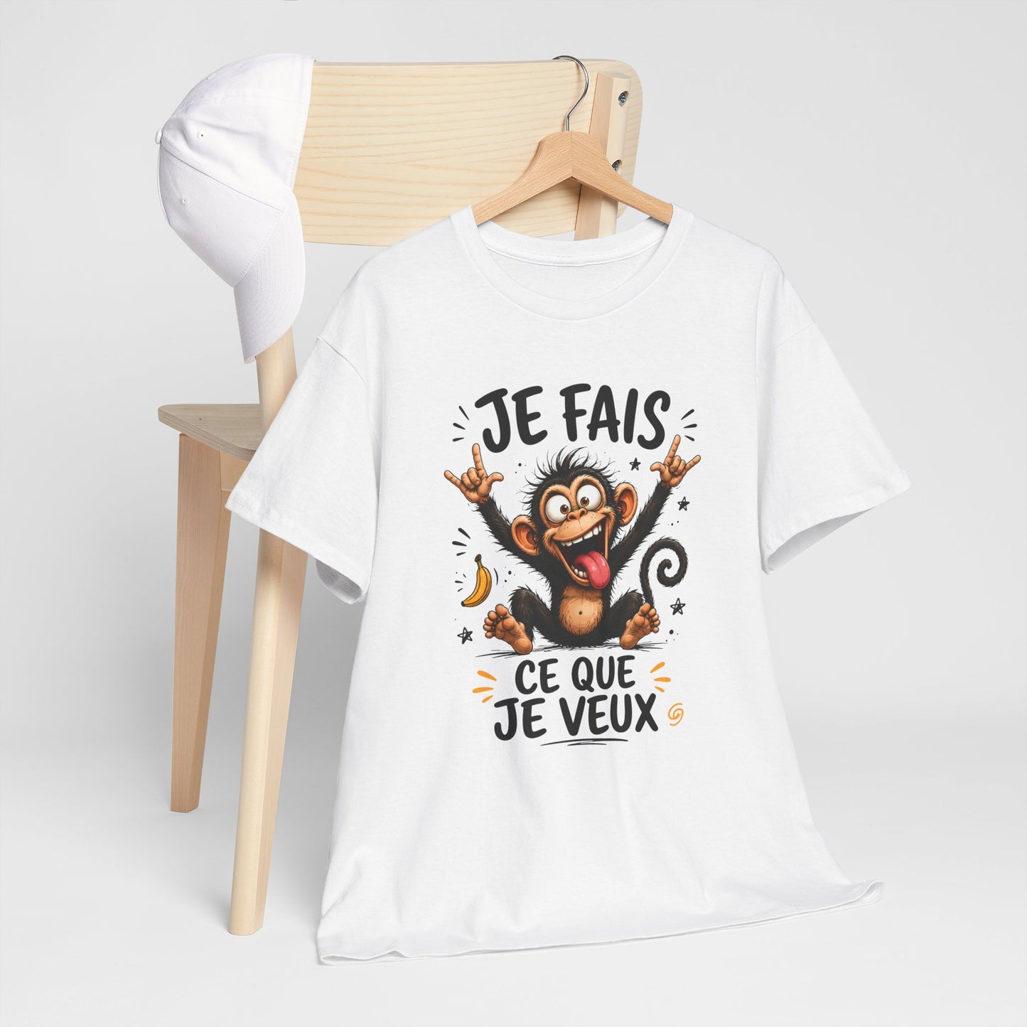 Tee-Shirt Je Fais Ce Que Je Veux – Singe Drôle Humoristique – Cadeau Homme Femme Humour Déjanté Animal Cartoon