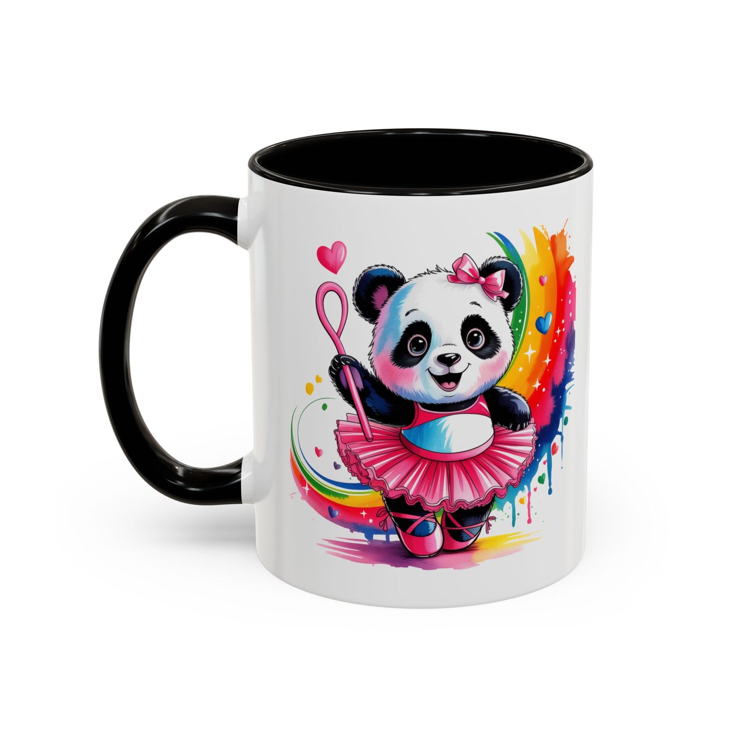 Mug Panda Danseuse Ballet – Tasse Kawaii avec Tutu Rose et Arc-en-ciel – Cadeau Original 325ml