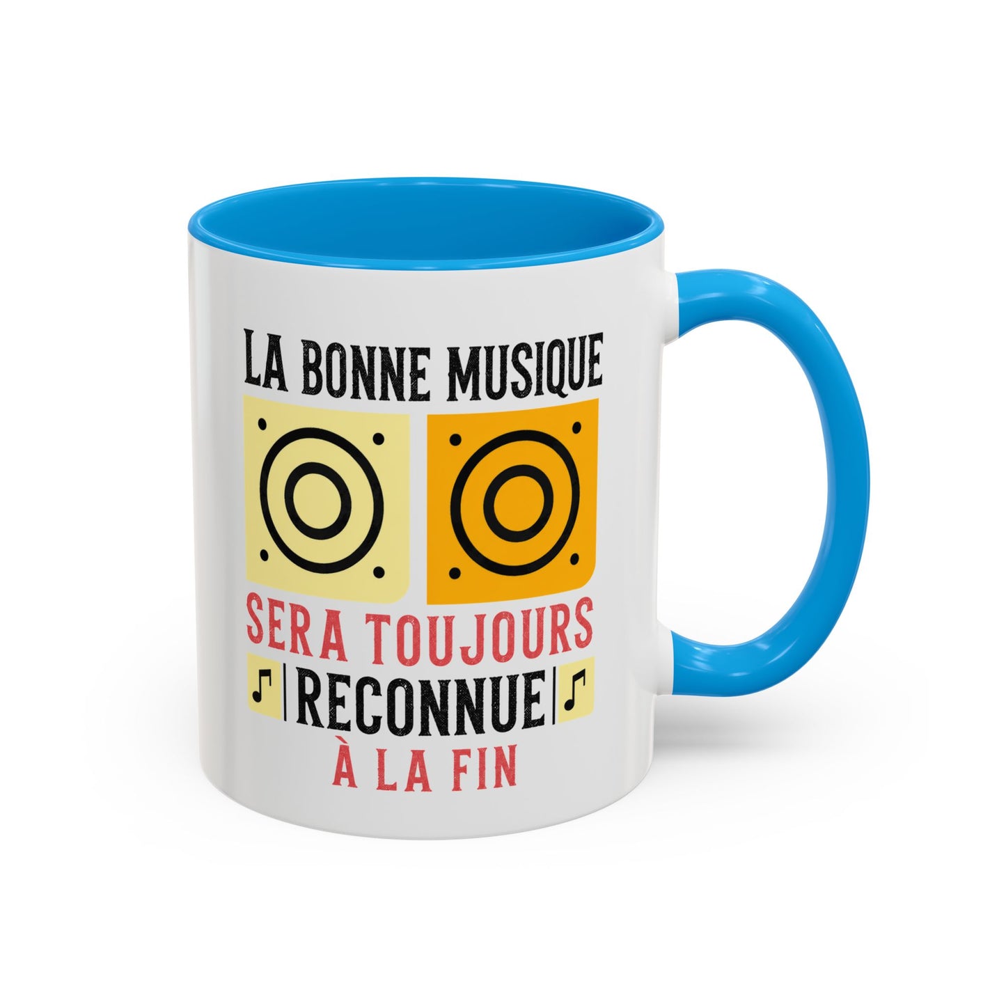 Mug Musique Homme Femme – Tasse Mélomane Passionné – Cadeau Original Amateur de Musique Son et Enceintes Noir Bleu Rouge