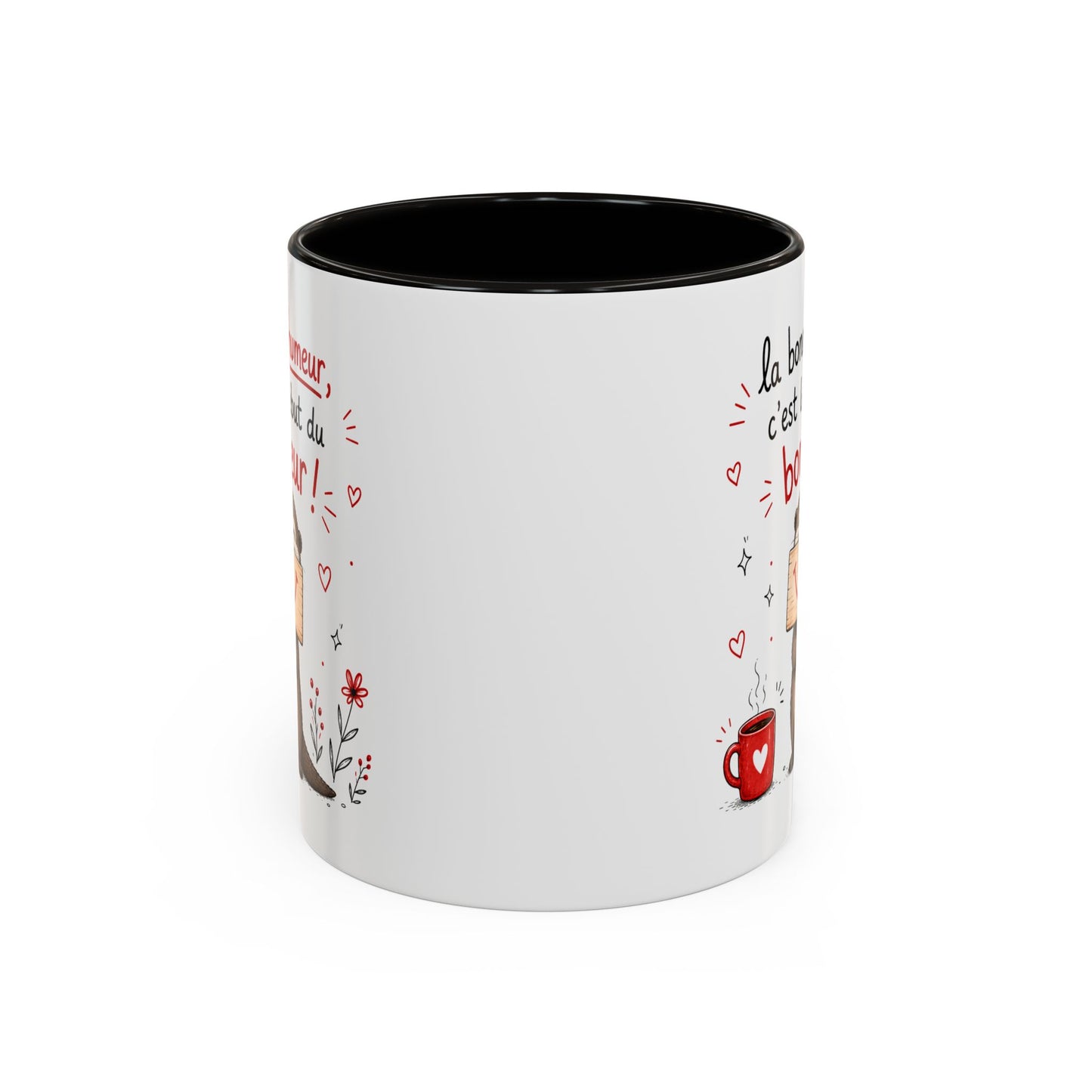 Tasse La Bonne Humeur c’est le Début du Bonheur – Mug Loutre Positive – Cadeau Motivation Homme Femme 325ml