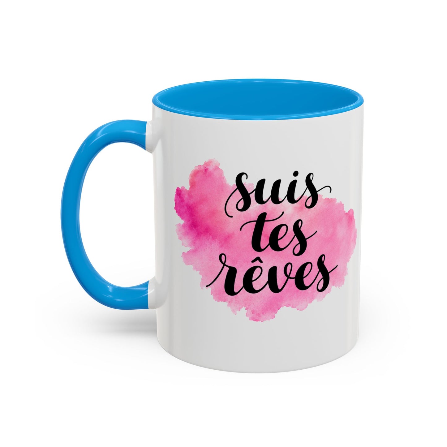 Mug Femme Motivation – Tasse Inspirante Aquarelle Rose – Cadeau Original Positif, Encouragement Réussite Noir Bleu Rouge