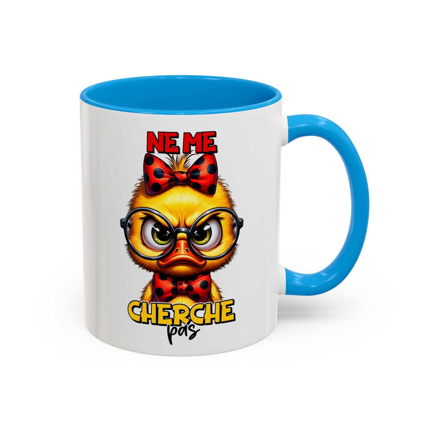 Tasse Ne Me Cherche Pas – Mug Poussin Humour Cartoon – Cadeau Drôle Femme Homme 325ml