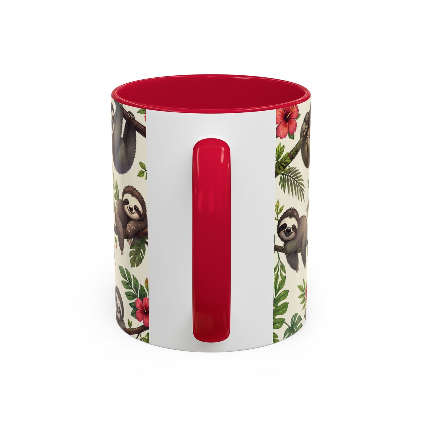 Tasse Paresseux Mignons – Mug Jungle Tropicale et Fleurs – Design Animal Kawaii et Nature – Céramique 325ml