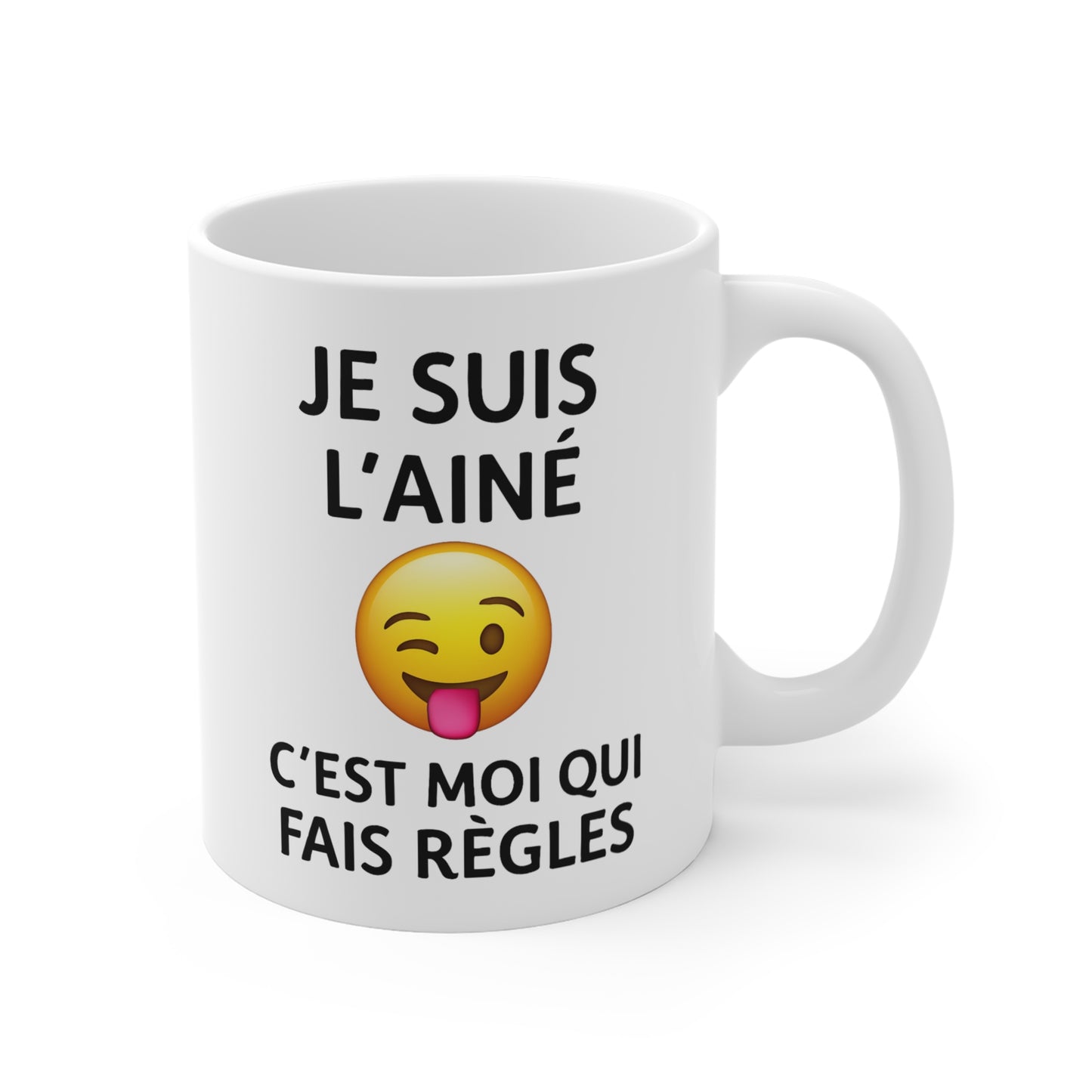 Tasse Céramique 325ml “Je Suis l’Aîné” – Mug Humour Famille Frères Sœurs – Cadeau Drôle