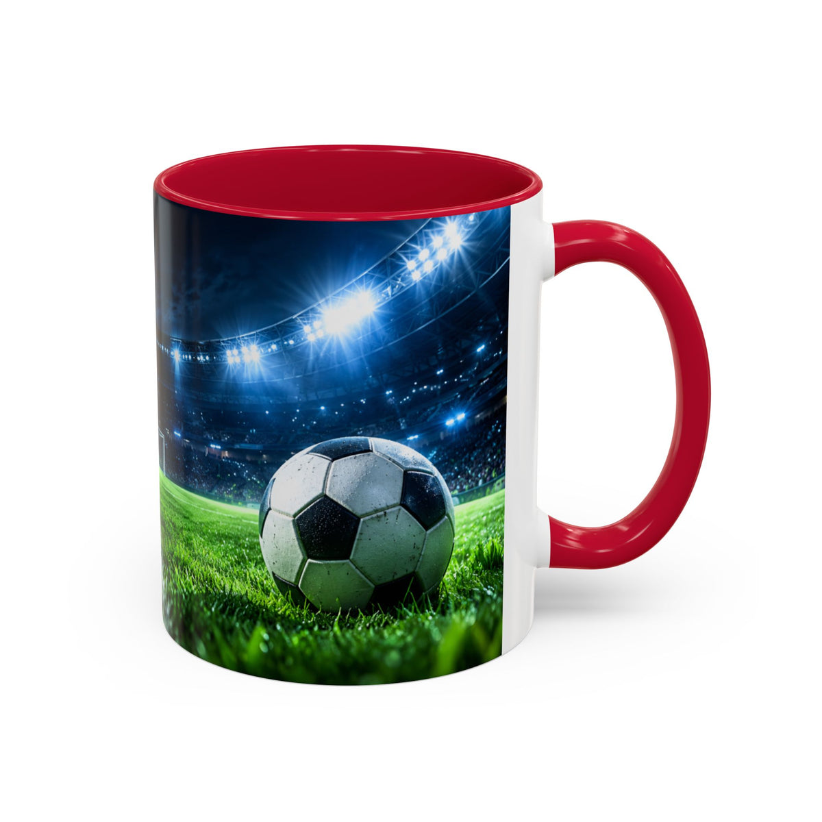 Mug Football Stade Illuminé – Tasse Ballon de Foot et Terrain – Cadeau Original Fan de Football Homme Femme
