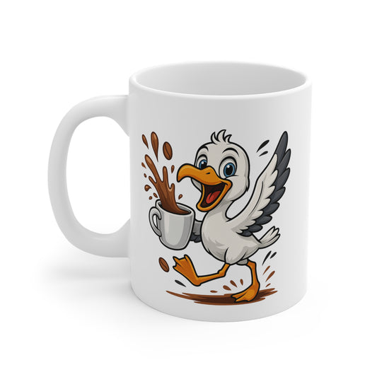 Tasse Mouette Amusante – Mug Café Cartoon Céramique 325ml – Cadeau Original Animal Mignon