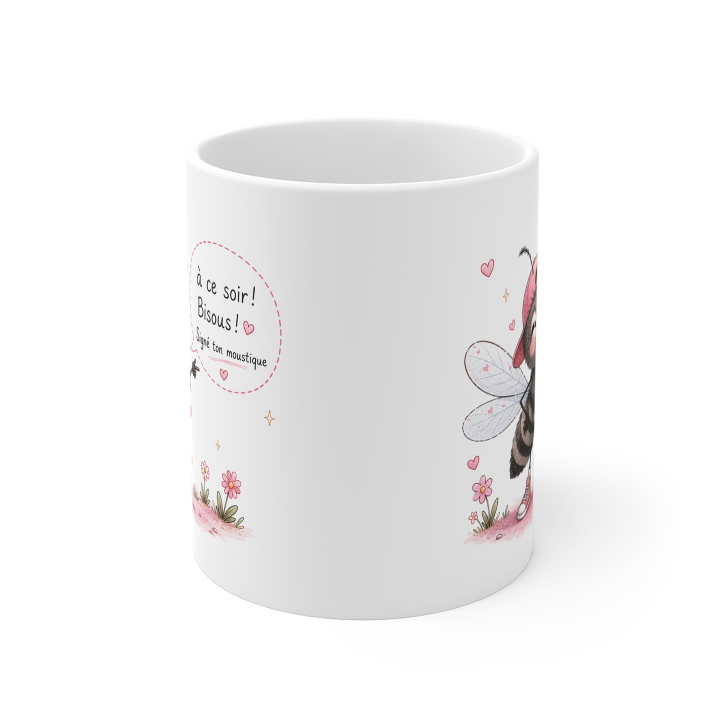 Tasse À Ce Soir ! Bisous ! Signé Ton Moustique – Mug Humour Moustique Kawaii Drôle – Cadeau Homme Femme 325 ml