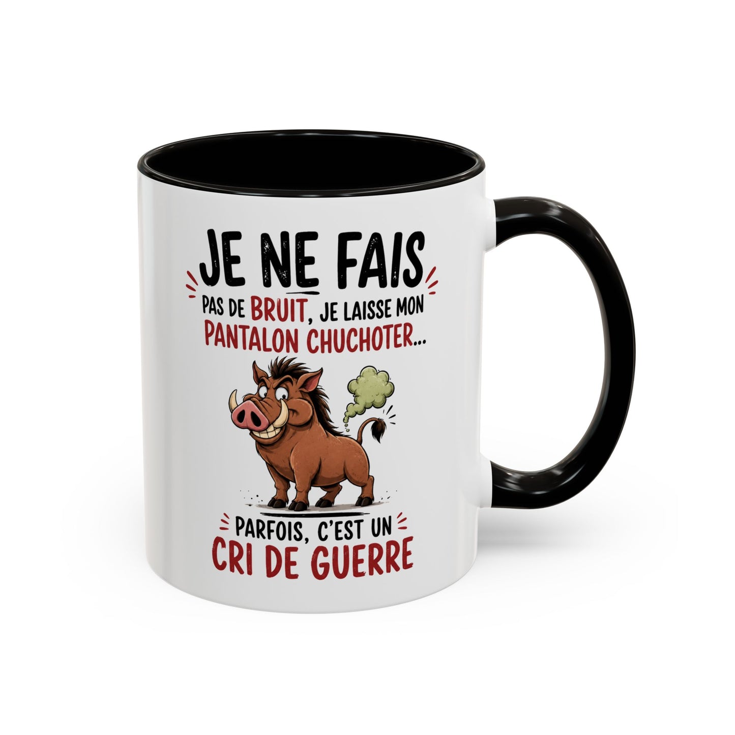 Tasse Je Ne Fais Pas de Bruit Je Laisse Mon Pantalon Chuchoter – Mug Humour Sanglier – Cadeau Homme Femme 325ml