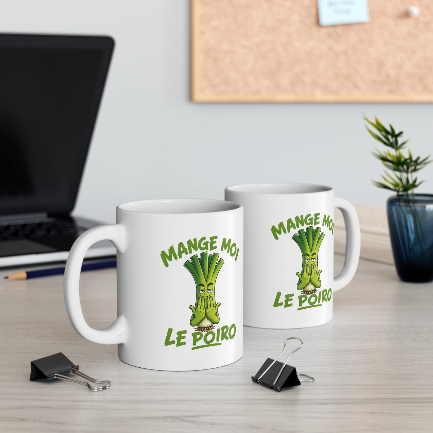 Mug Mange Moi Le Poiro – JuL Tasse Humoristique Poireau – Design Drôle et Décalé – Idée Cadeau Originale Humour