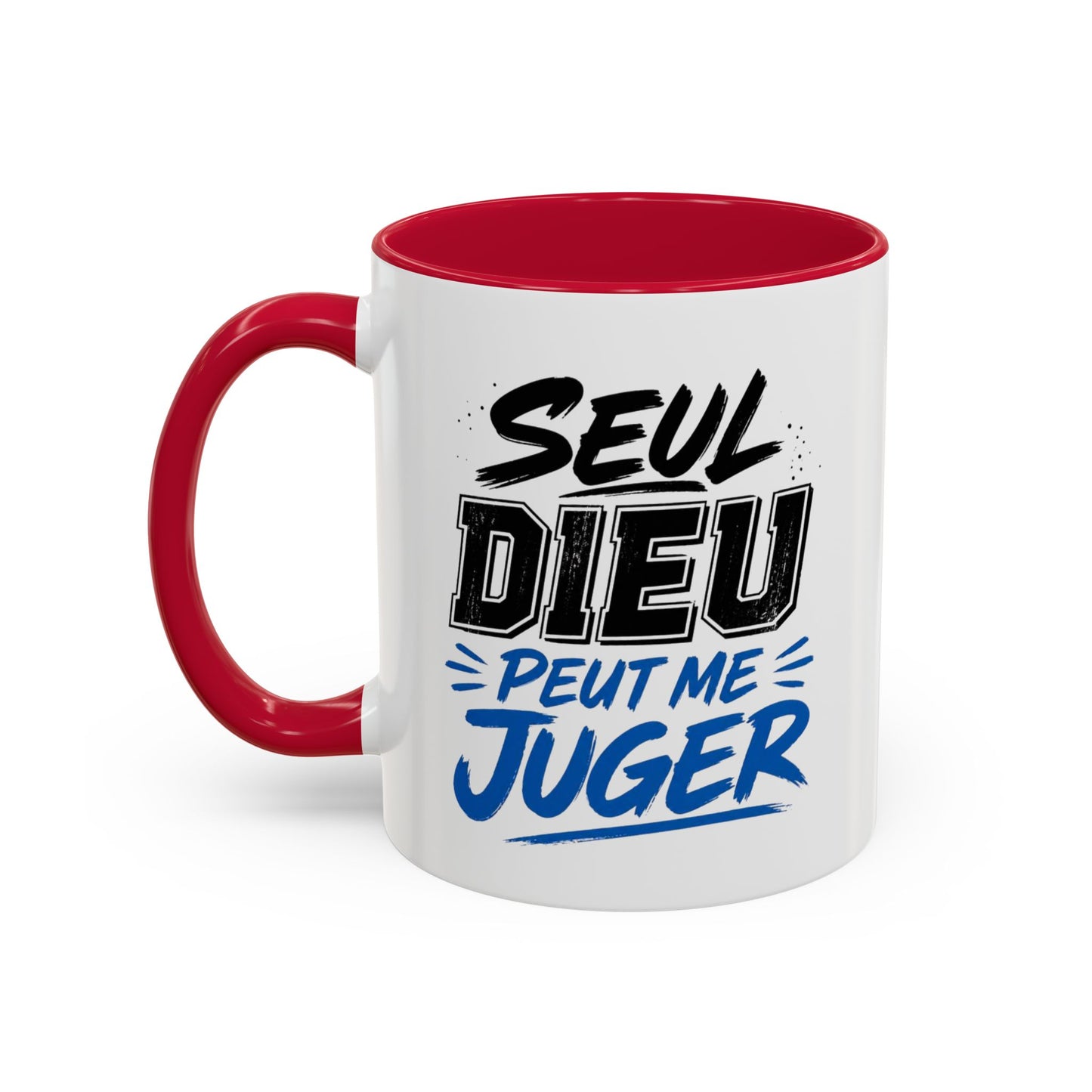 Mug Citation Seul Dieu Peut Me Juger – Tasse Humour et Caractère – Cadeau Original Fun Céramique 325ml Noir Bleu