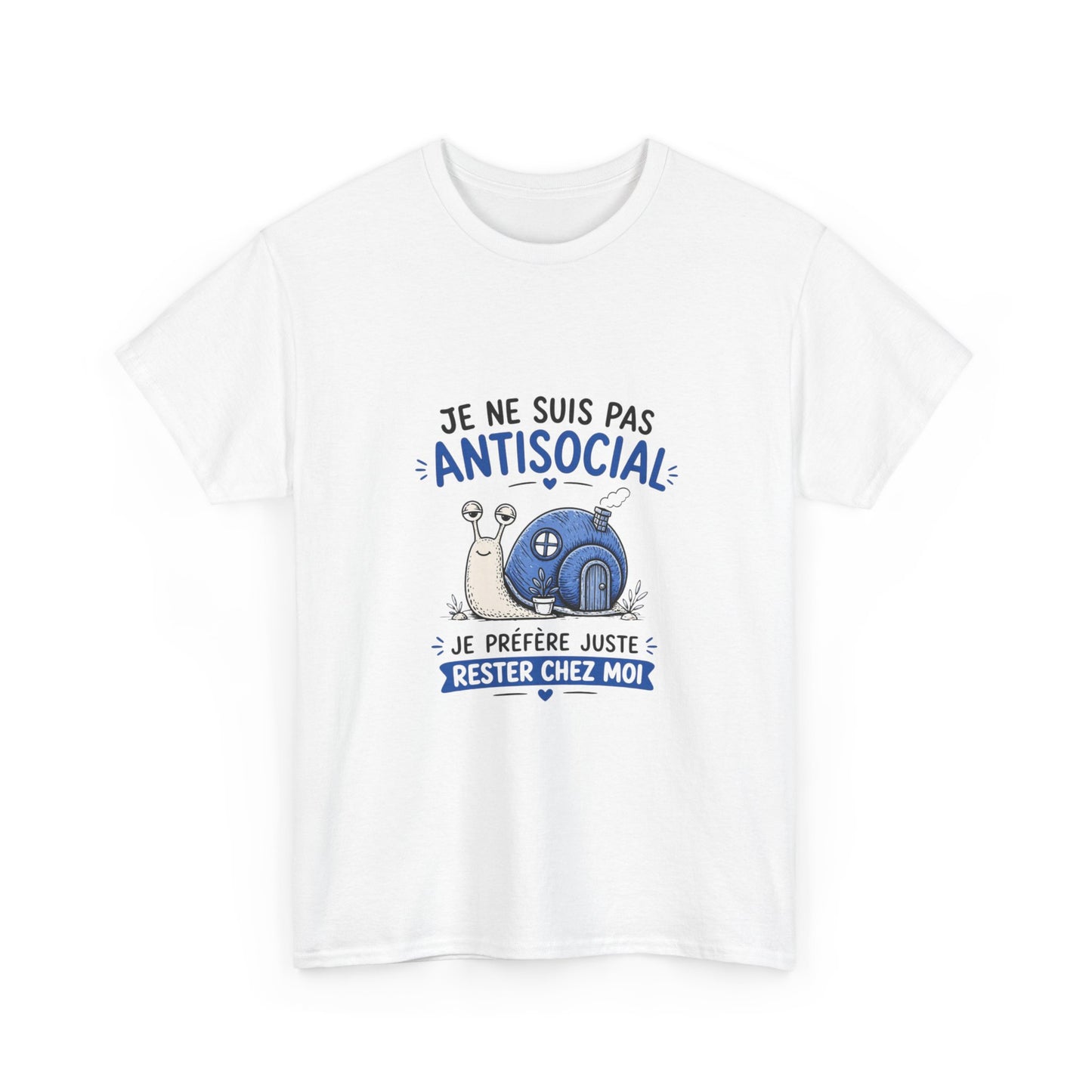 T-Shirt Humour Introverti Je Ne Suis Pas Antisocial – Rester Chez Moi – Tee Shirt Drôle Homme Femme