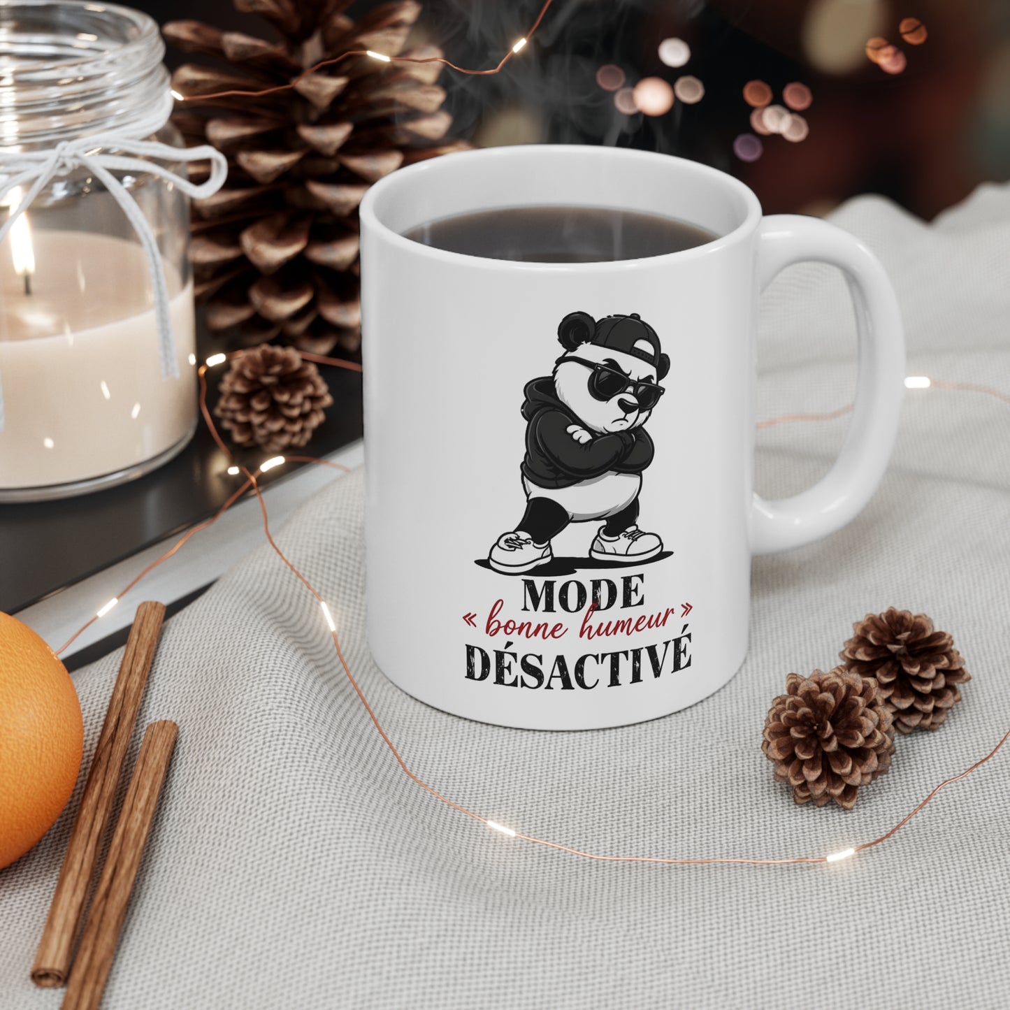 Tasse Mode Bonne Humeur Désactivé – Mug Panda Humour Streetwear – Cadeau Drôle Homme Femme 325ml