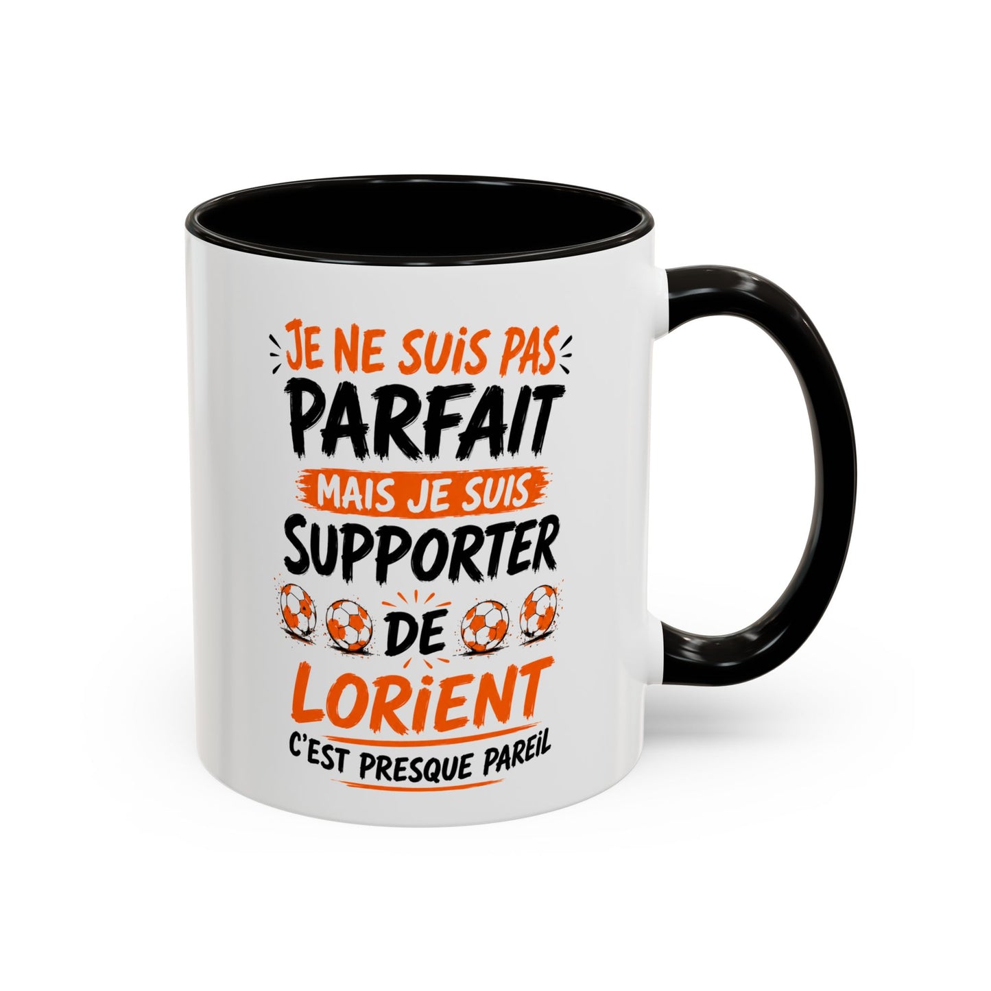 Tasse Je Ne Suis Pas Parfait Mais Je Suis Supporter de Lorient – Mug Humour Football Supporter – Cadeau Football 325ml