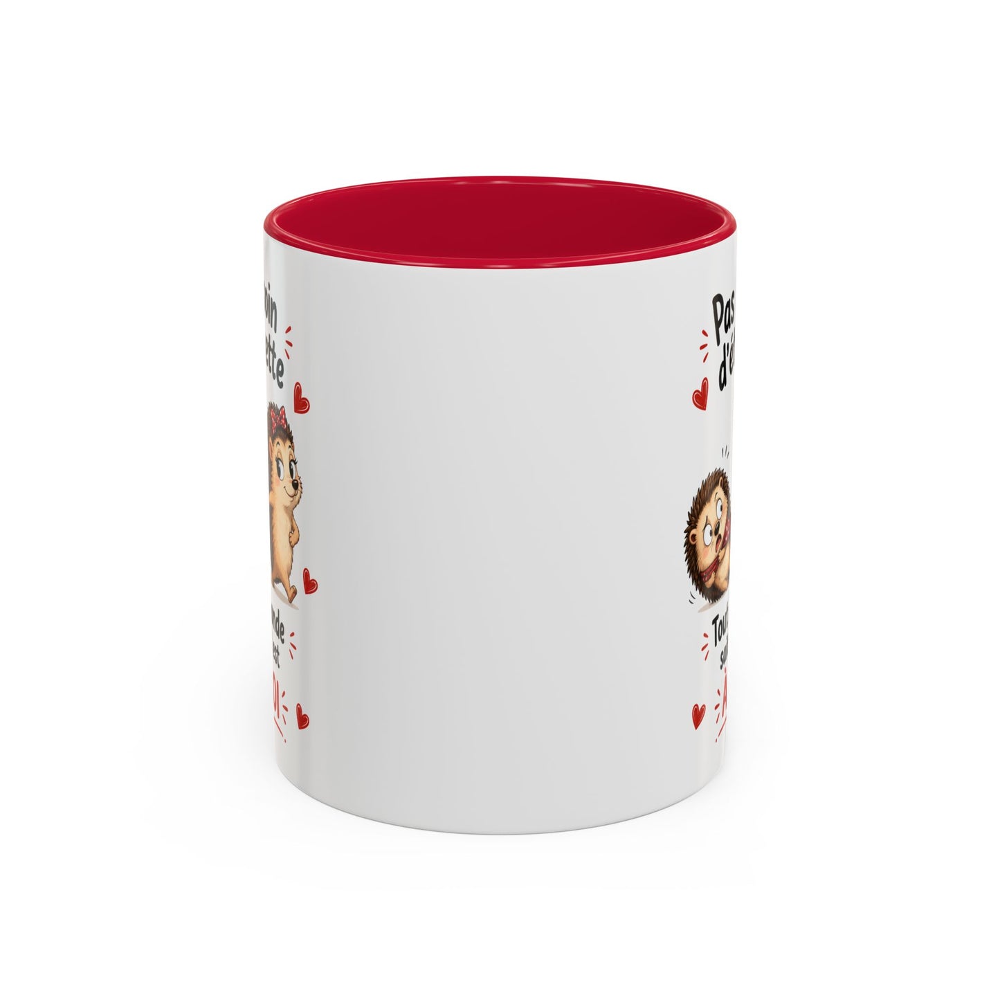 Tasse Pas Besoin D’Étiquette Tout Le Monde Sait Qu’Il Est À Moi – Mug Hérisson Couple Humour Amour 325ml