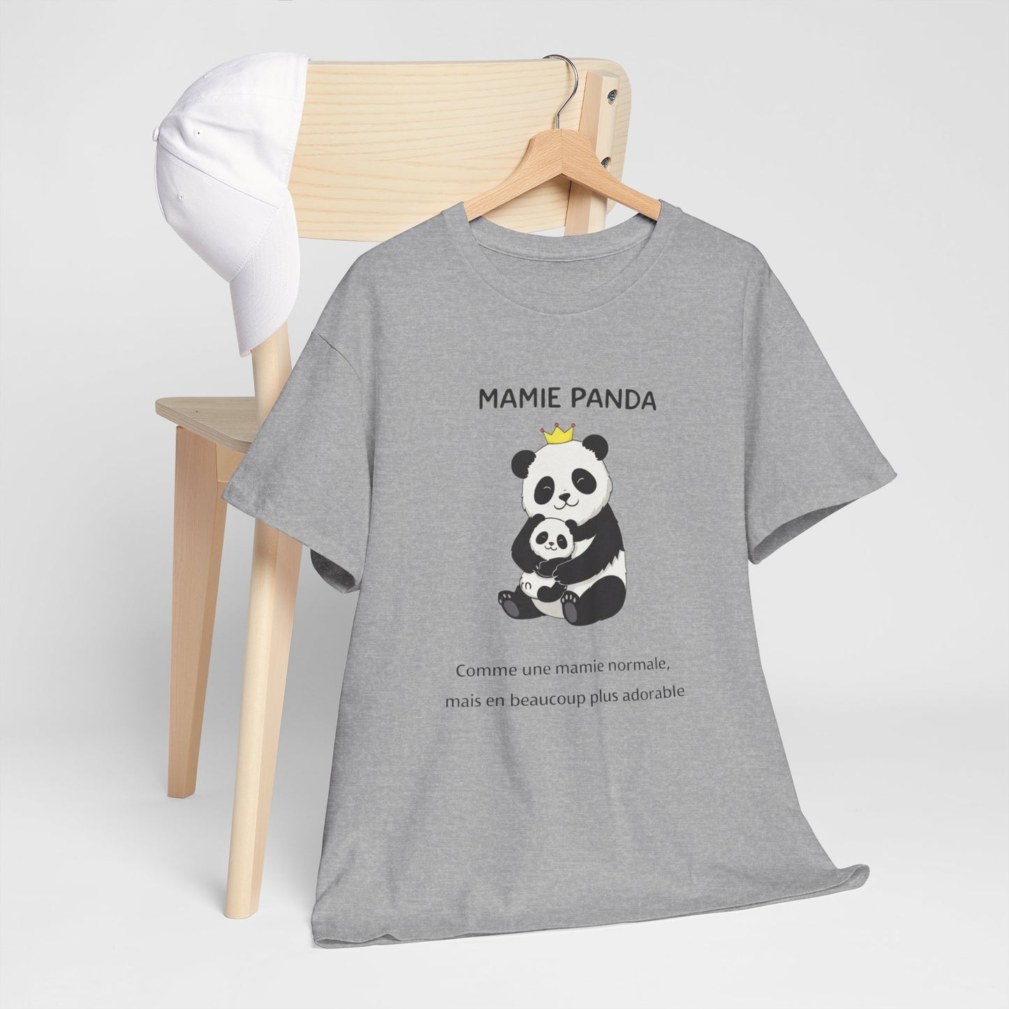 T-Shirt Mamie Panda Mignon – Cadeau Mamie Original – Tee Shirt Panda Amour Grand-Mère