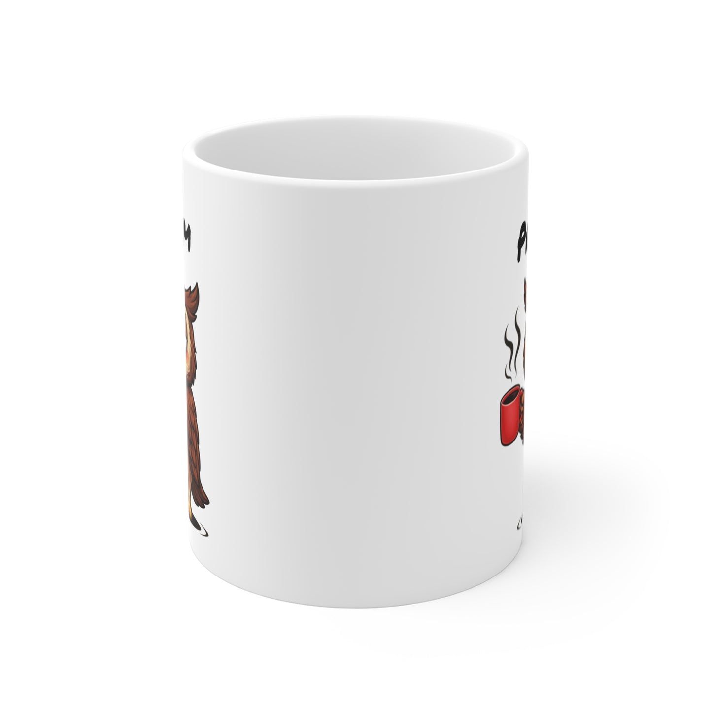 Mug Hibou Fatigué Personnalisable 325ml – Tasse Café Humour Animal Drôle Réveil Difficile Travail Bureau Cadeau
