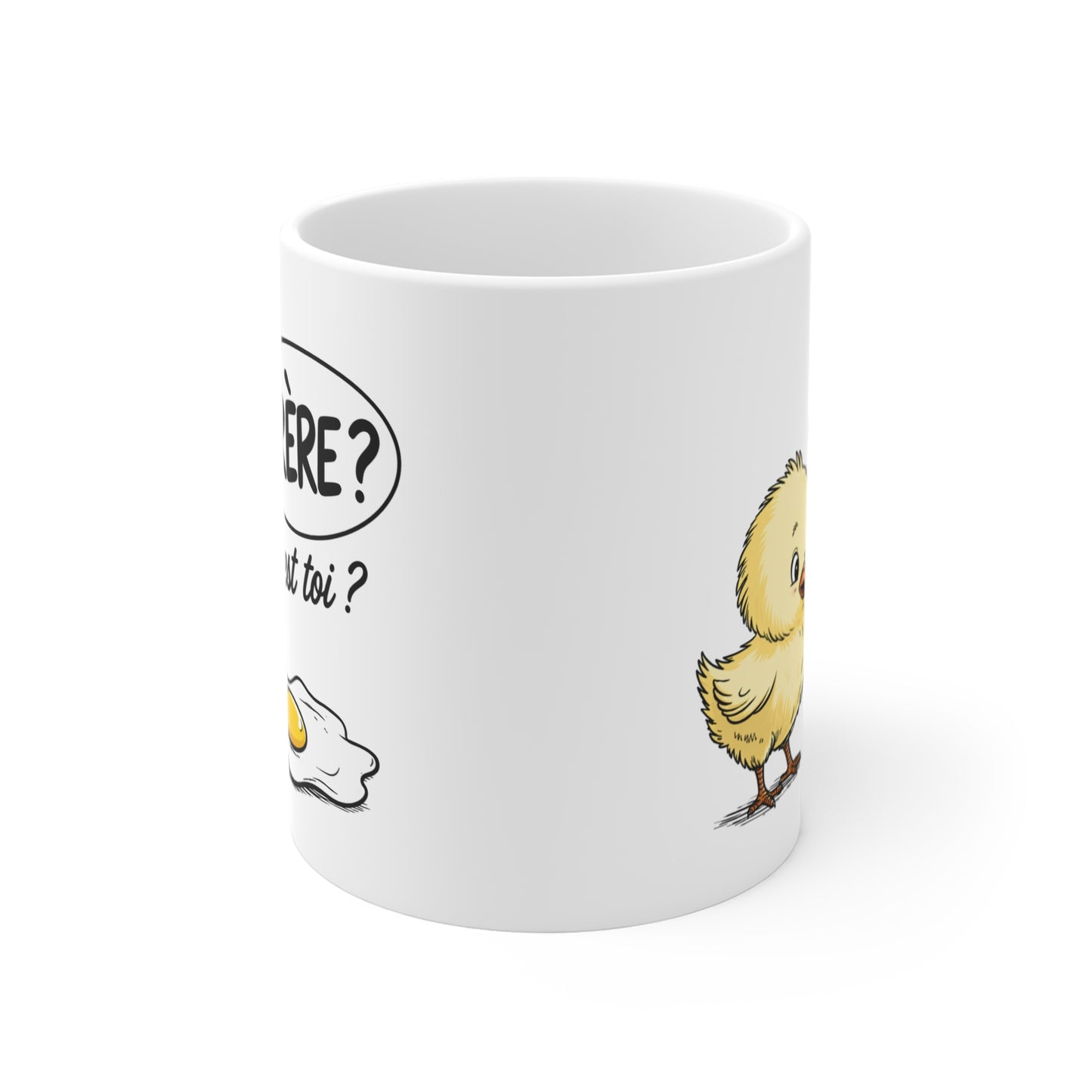 Tasse Humoristique Poussin “Frère c’est toi ?” – Mug Drôle Œuf Cassé – Cadeau Humour Décalé 325ml
