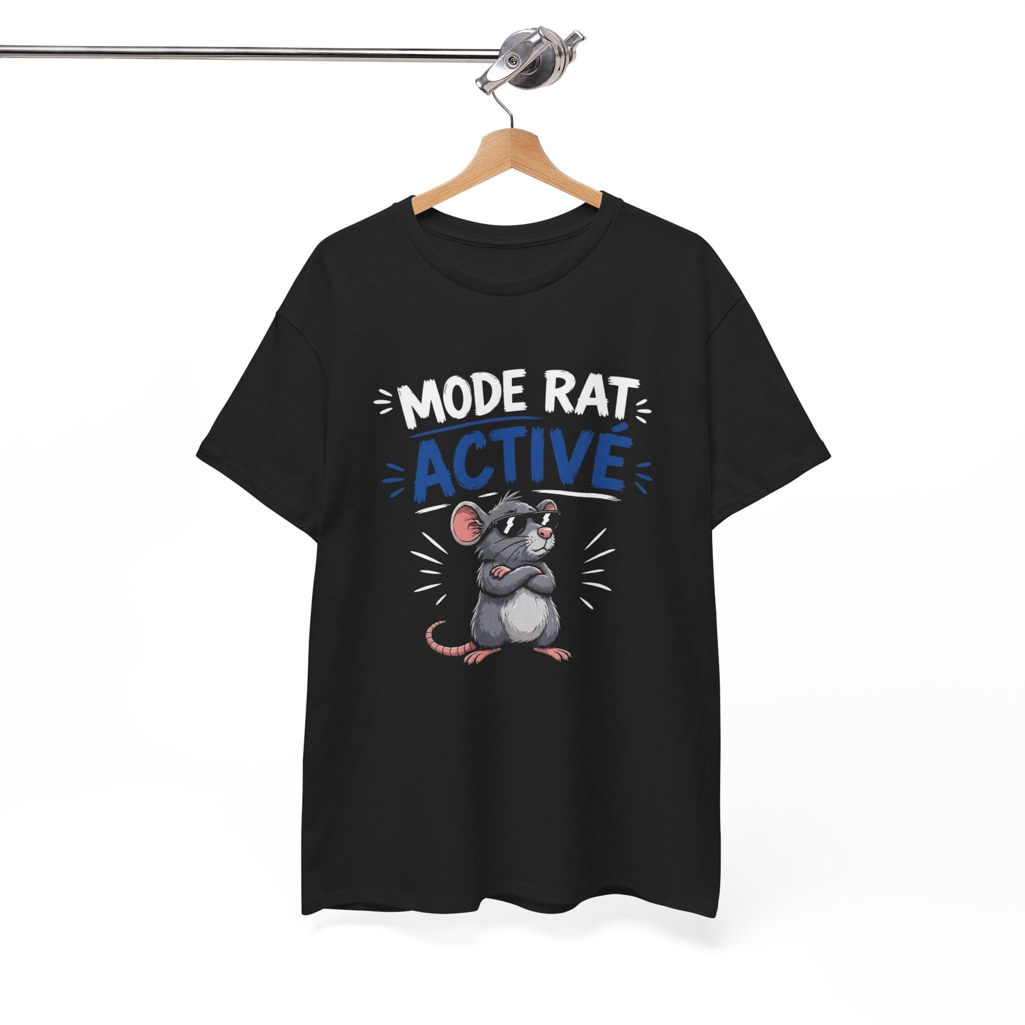 T-Shirt Humour Mode Rat Activé – Tee Shirt Drôle Animal Cool Lunettes – Cadeau Original Homme Femme