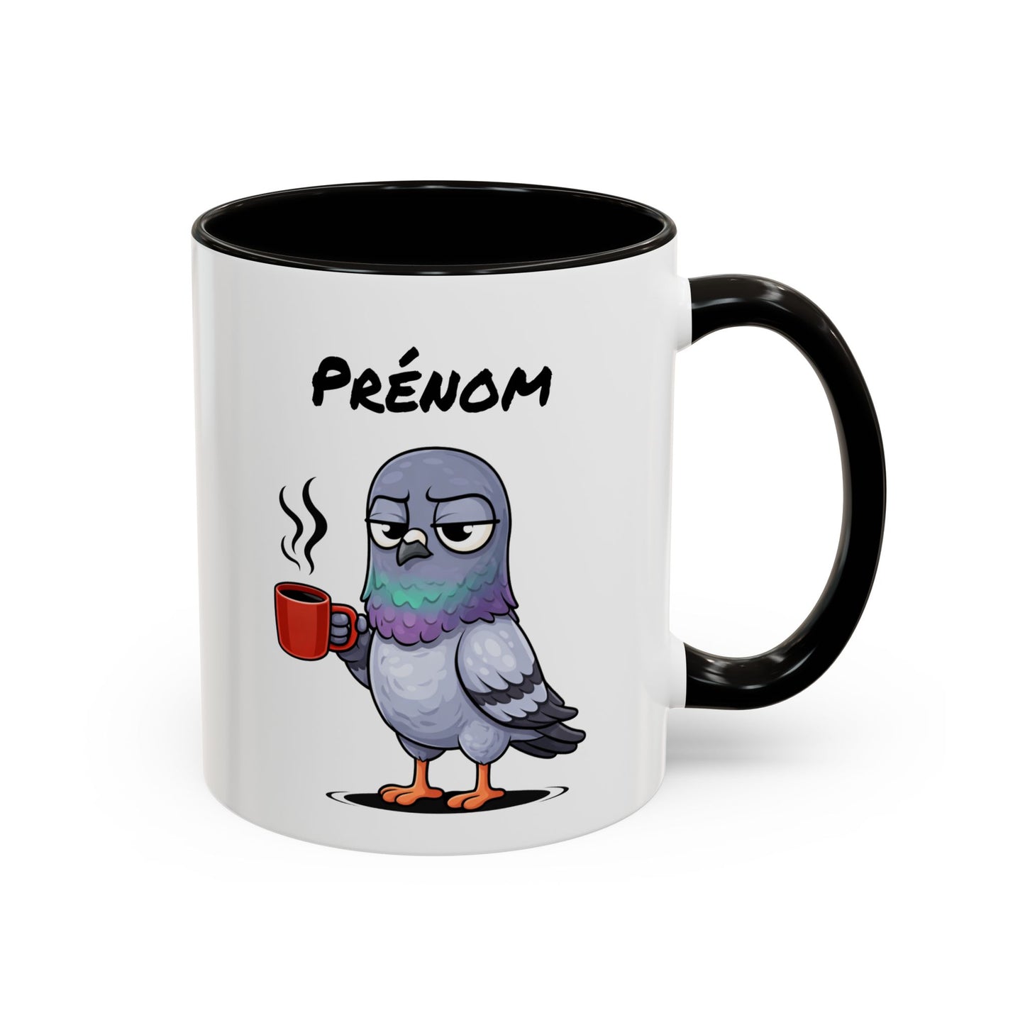Mug Pigeon Fatigué Personnalisable 325ml – Tasse Café Humour Animal Urbain Drôle Réveil Difficile Bureau
