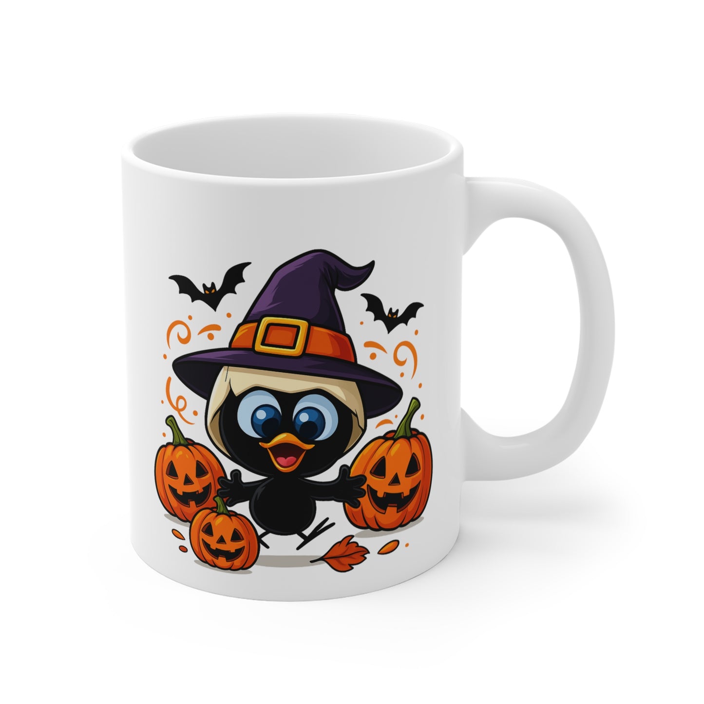 Mug Céramique Calimero Sorcier Halloween – Tasse Citrouilles Mignonne 325ml – Cadeau Original Café Chocolat