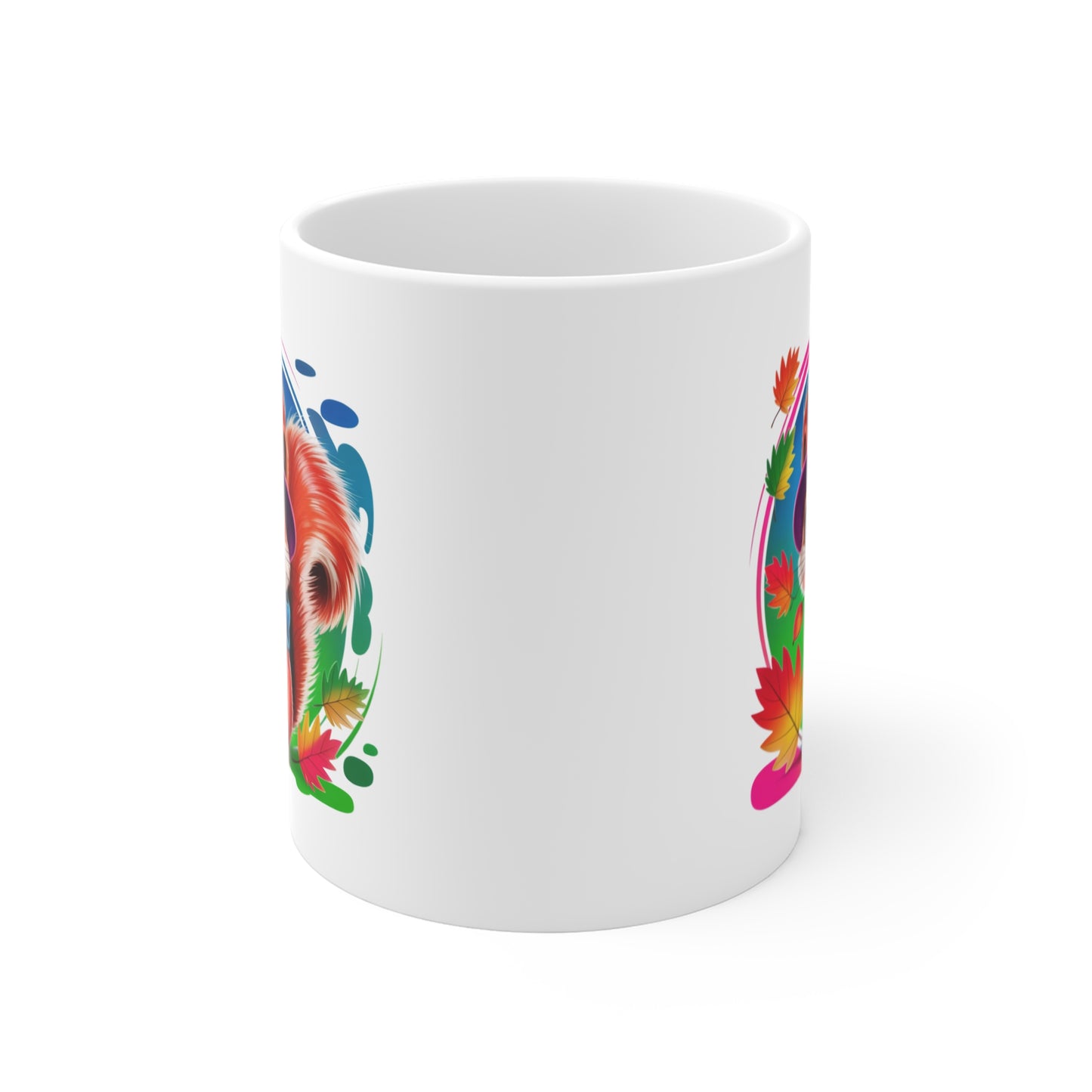 Tasse Écureuil Automne Mignon – Mug Animal Kawaii avec Feuilles Colorées et Chapeau – Design Nature Saison Automnale – Cadeau Original 325ml