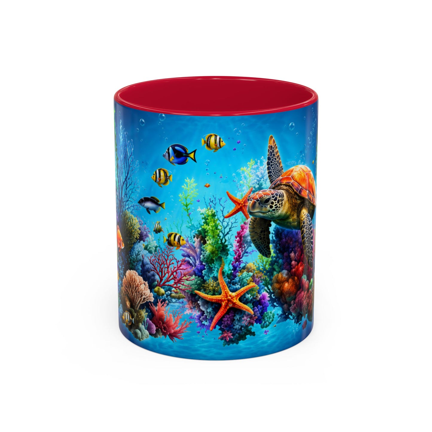 Tasse Tortue Marine Océan Tropical – Mug Fonds Marins Colorés et Poissons Exotiques – Cadeau Mer 325ml