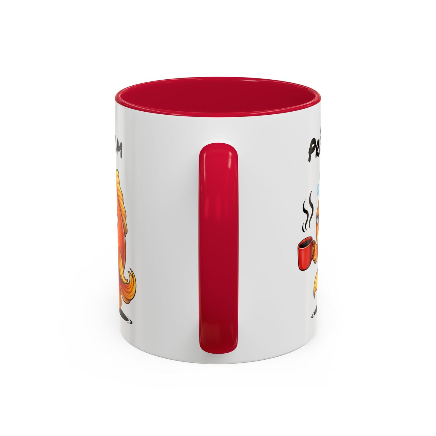 Mug Poisson Rouge Fatigué Personnalisable 325ml – Tasse Café Humour Animal Mignon Drôle Réveil