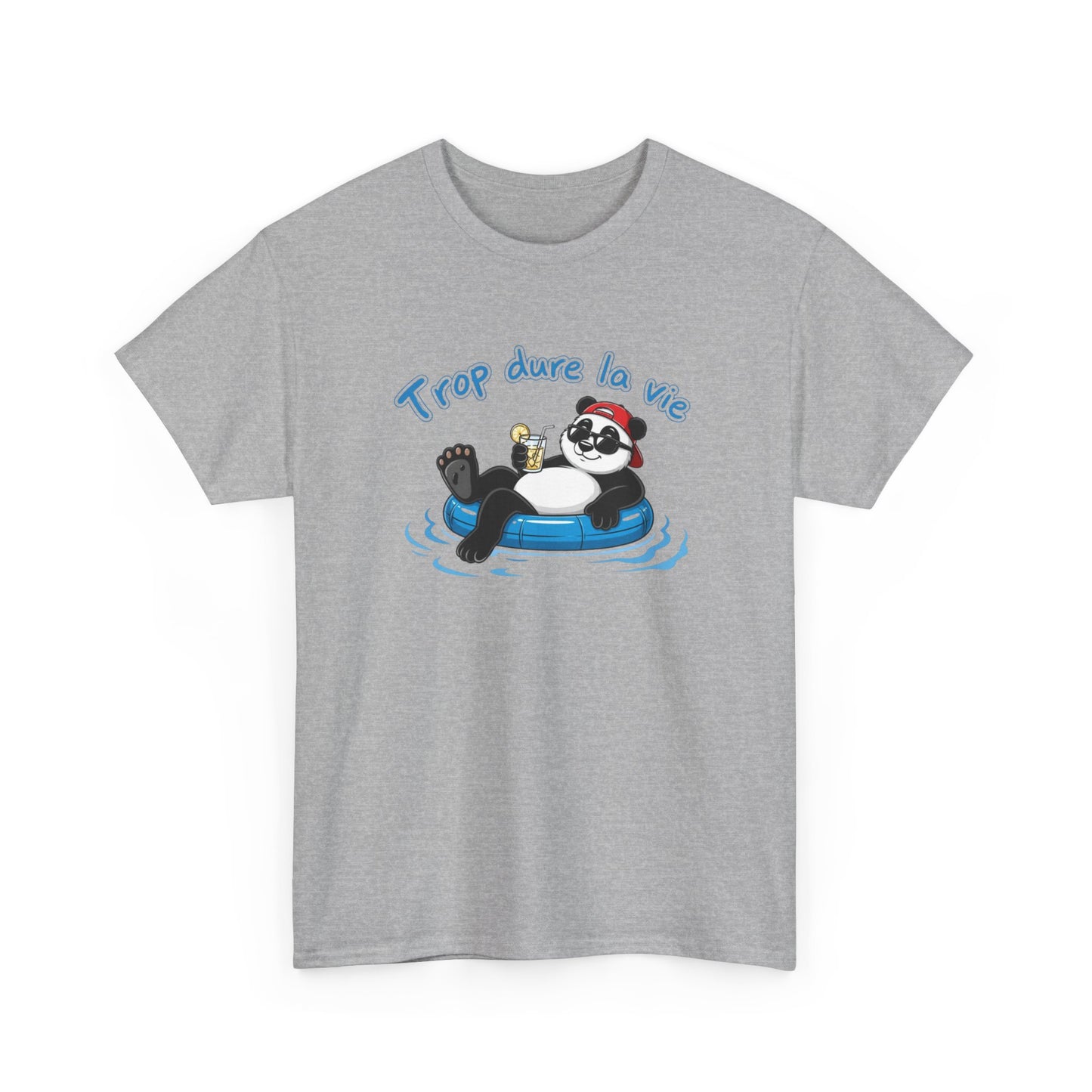 T-Shirt Panda Trop Dure La Vie – Tee Shirt Humour Vacances Chill Été – T-Shirt Drôle Homme Femme Détente Cadeau Original