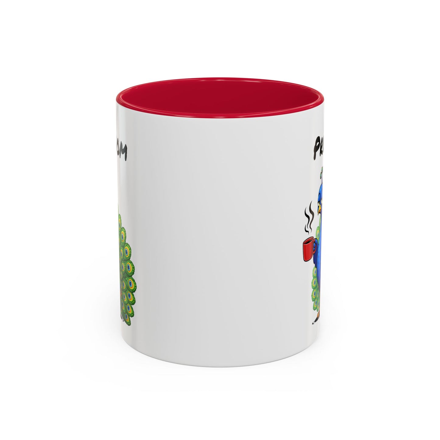 Tasse Paon Fatigué avec Café – Mug Animal Coloré et Humour – Illustration Oiseau Mignon 325ml
