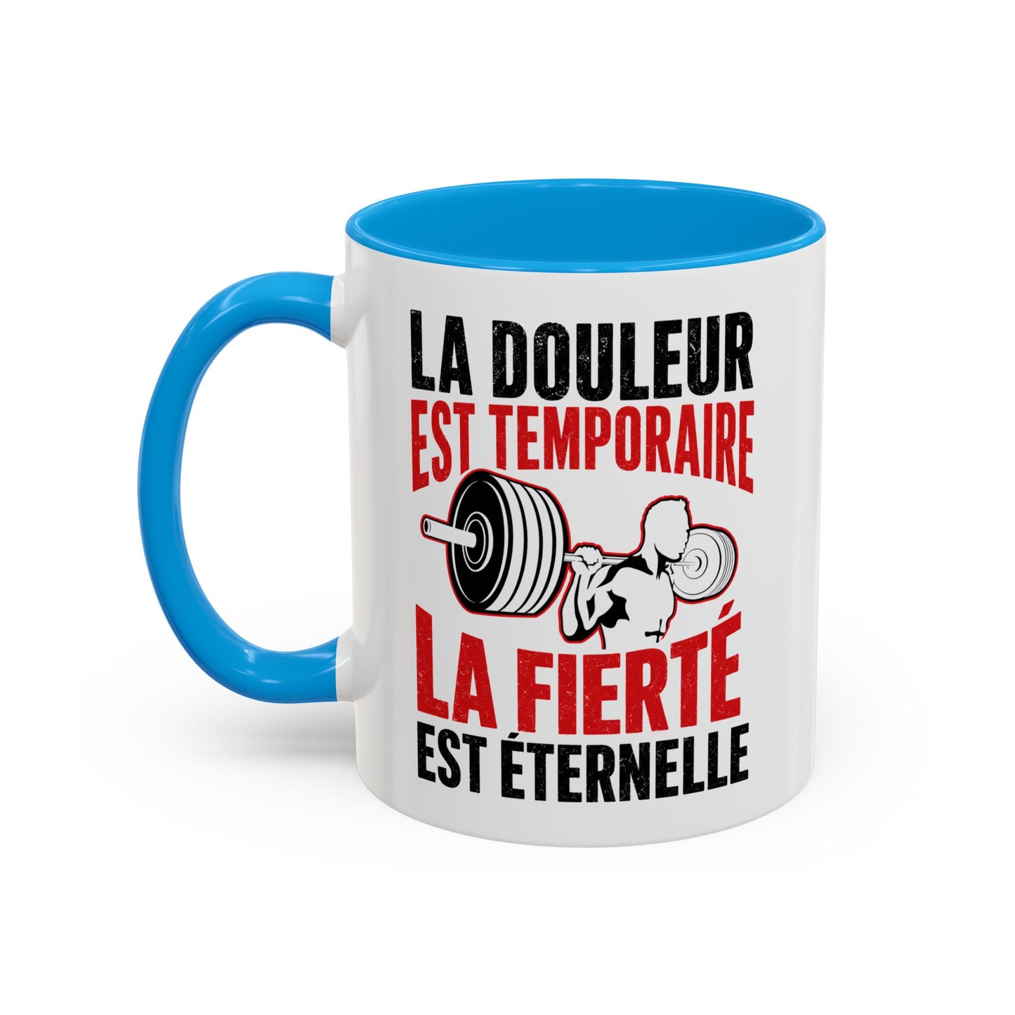 Mug Musculation Fitness – Tasse Sport Haltérophilie – Cadeau Original Homme et Femme, Salle de Sport Noir Bleu Rouge