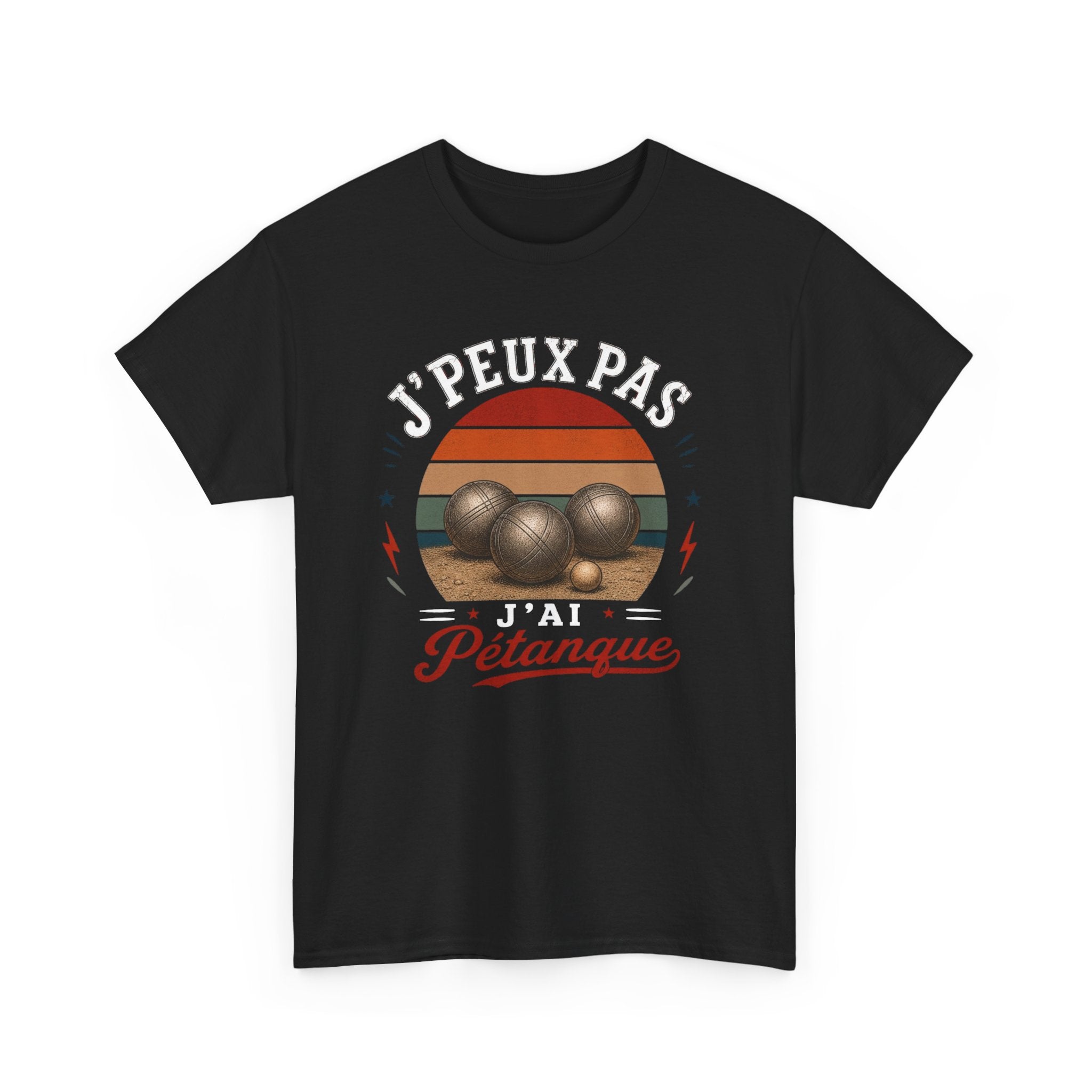 T-Shirt J’Peux Pas J’Ai Pétanque – Tee Shirt Humour Bouliste Vintage – Cadeau Loisir Extérieur Homme Femme
