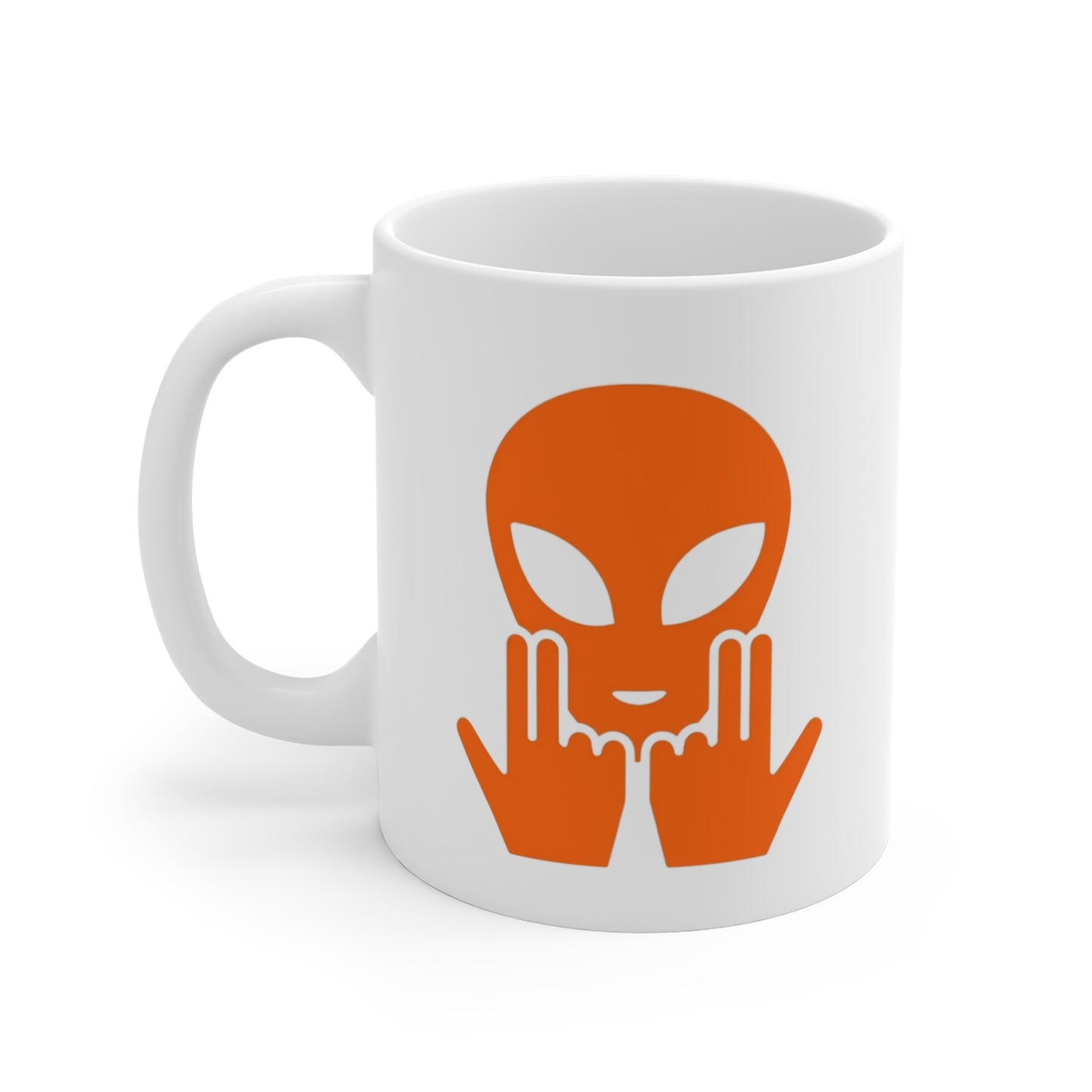 Mug Alien Personnalisé avec Prénom Tasse Humour Orange OVNI Signe Jul Cadeau Drôle et Original
