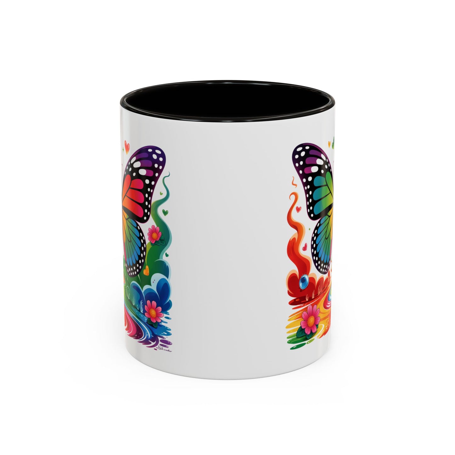 Mug Papillon Multicolore – Tasse Arc-en-Ciel Nature Féérique – Cadeau Artistique et Coloré – Céramique 325ml