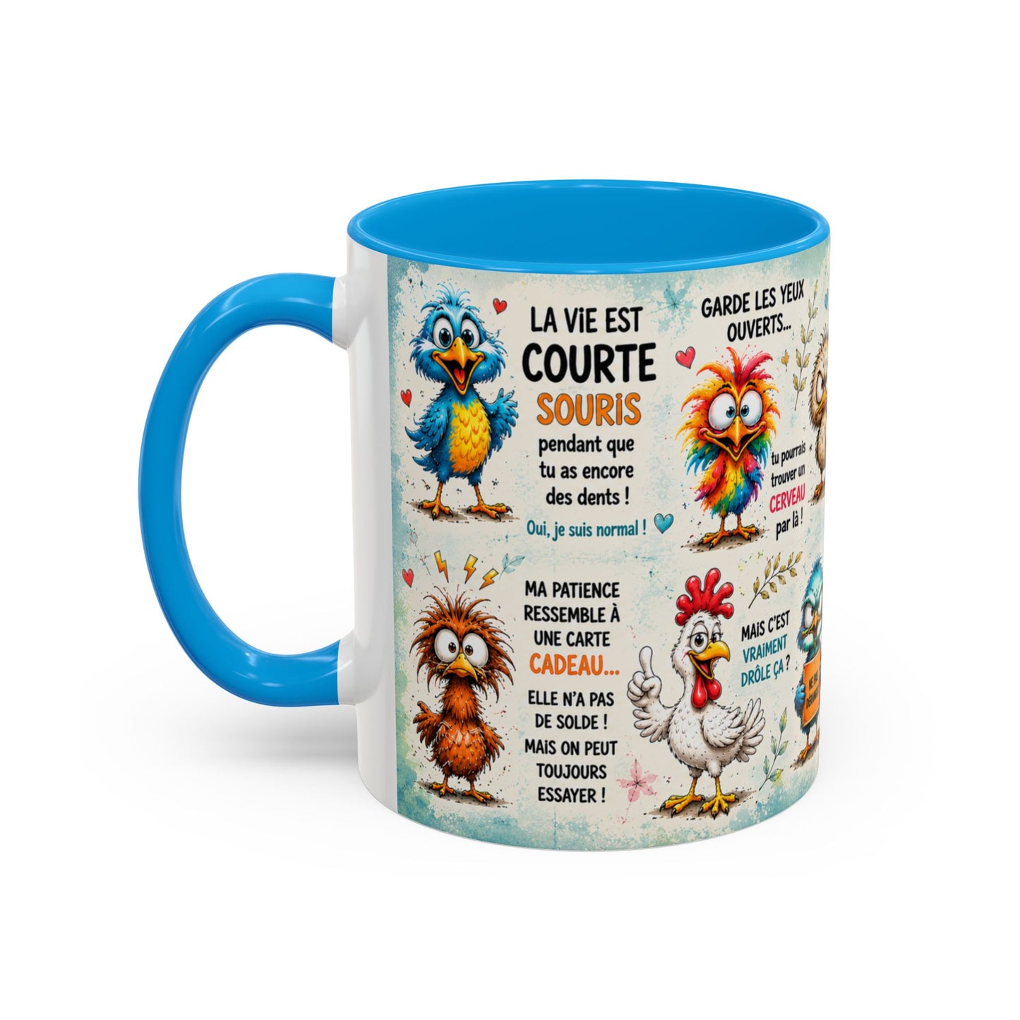 Tasse Humour Sarcasme Oiseaux Drôles – Mug Citations Humoristiques et Animaux Cartoon – Cadeau Original 325ml