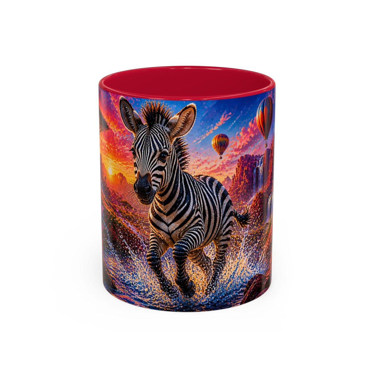 Tasse Zèbre Safari et Fleurs Exotiques – Mug Animal Sauvage Afrique – Design Artistique Coloré – Céramique 325ml