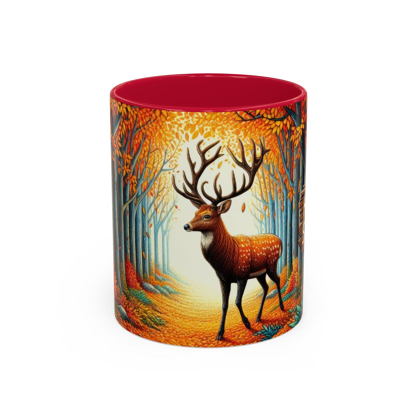 Tasse Hunting Season avec Cerf – Mug Automnal Forêt et Feuilles d’Automne – Cadeau Passion Chasse Nature 325ml