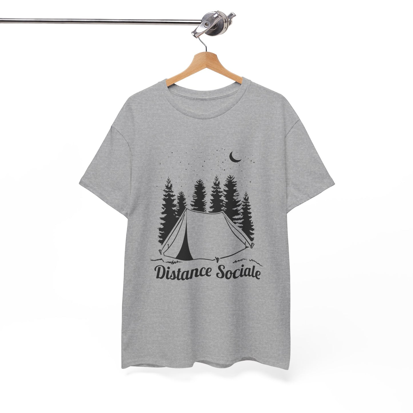 T-Shirt Camping Homme et Femme – Cadeau Campeur Randonnée Bivouac – Humour Distance Sociale Nature Forêt – Idée Cadeau Plein Air
