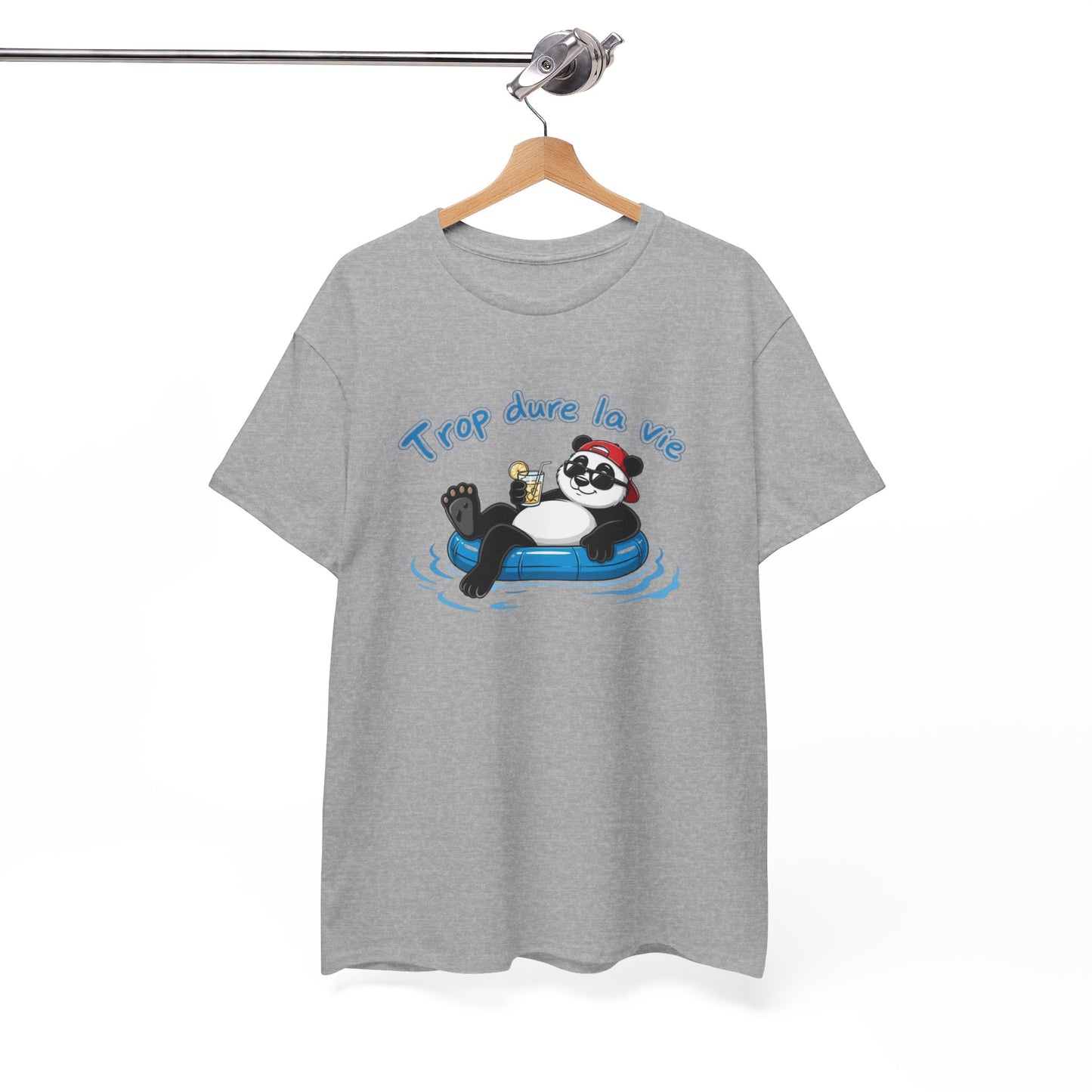 T-Shirt Panda Trop Dure La Vie – Tee Shirt Humour Vacances Chill Été – T-Shirt Drôle Homme Femme Détente Cadeau Original