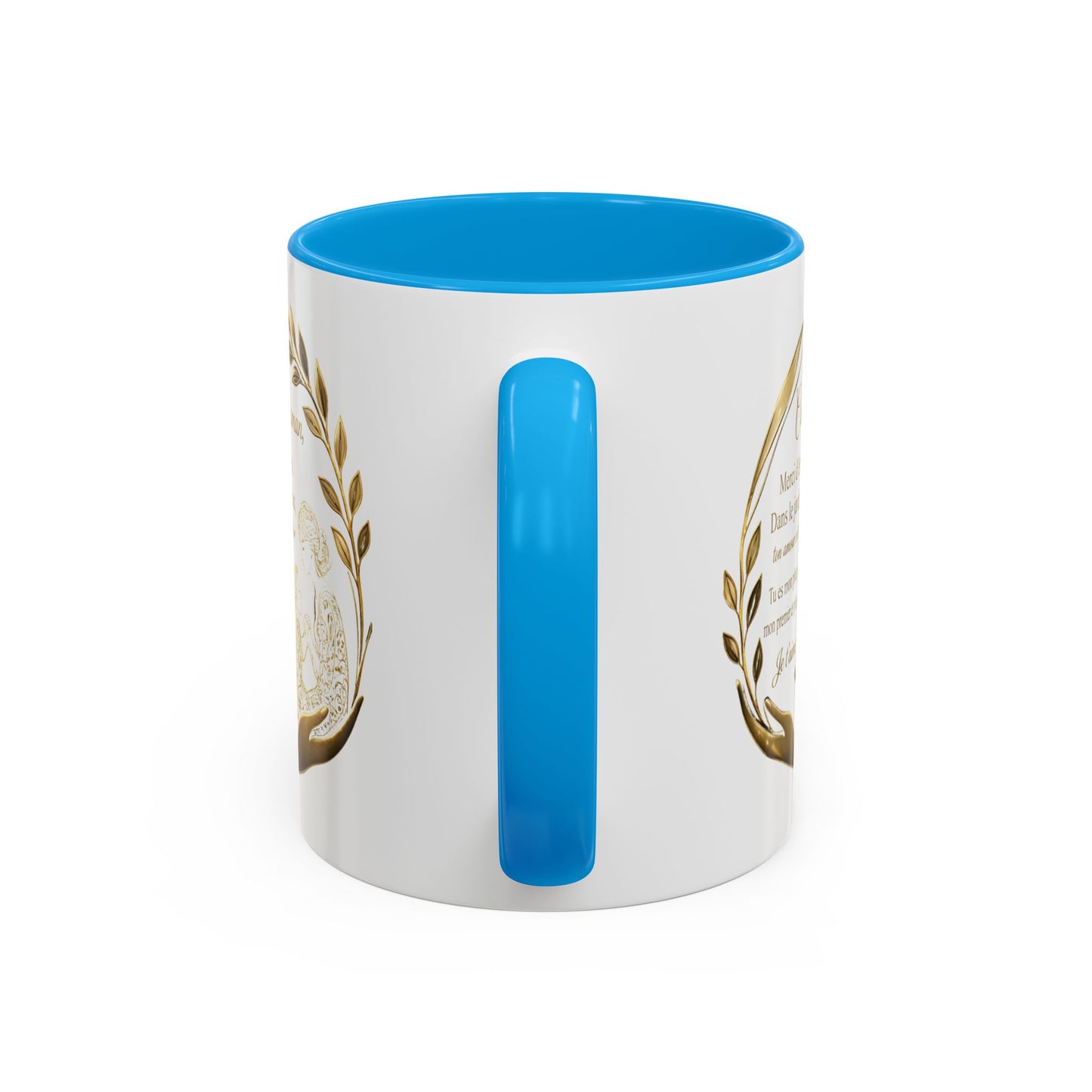 Tasse Maman Message Amour 325ml – Mug Céramique Cadeau Mère Élégant Doré Citation Touchante Famille