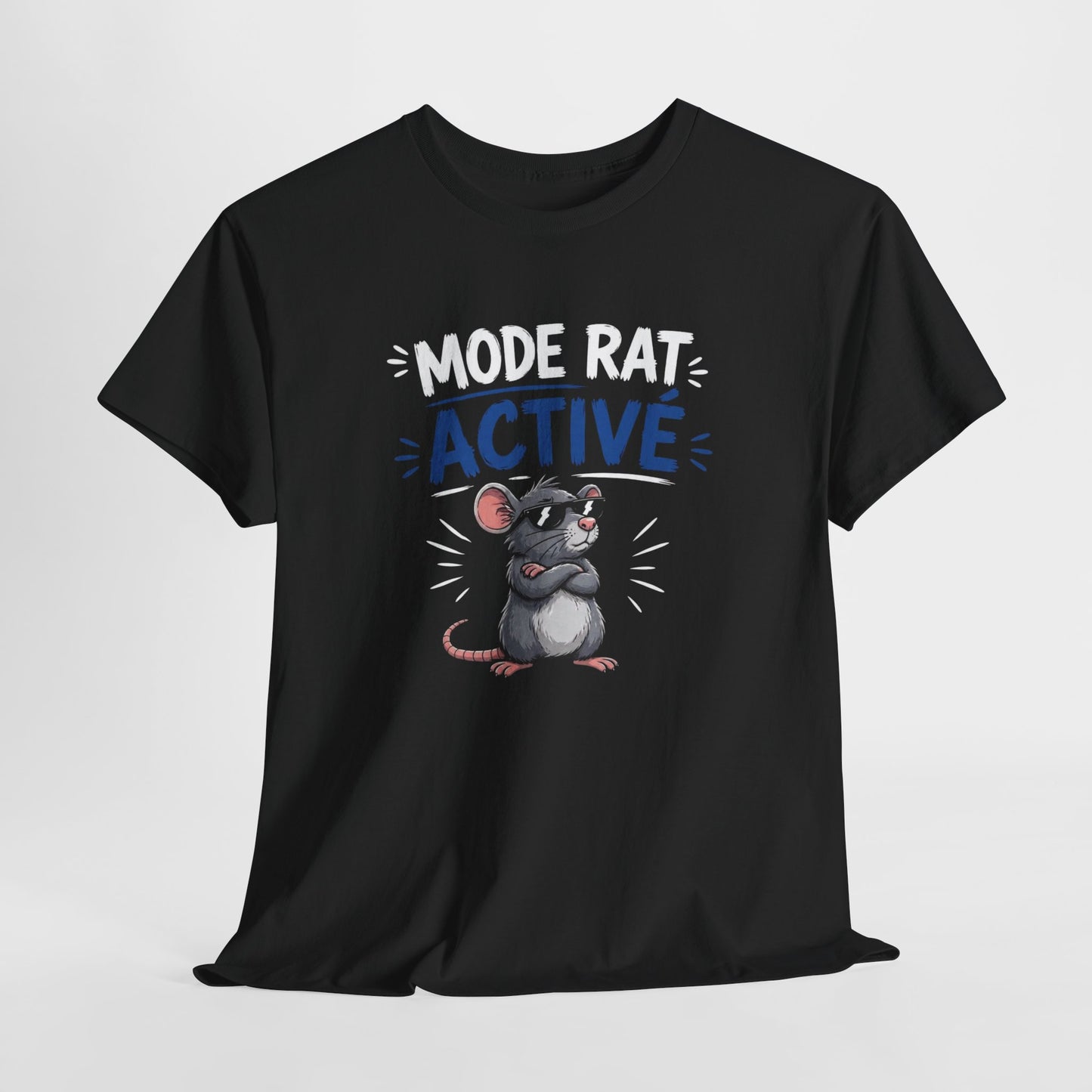 T-Shirt Humour Mode Rat Activé – Tee Shirt Drôle Animal Cool Lunettes – Cadeau Original Homme Femme