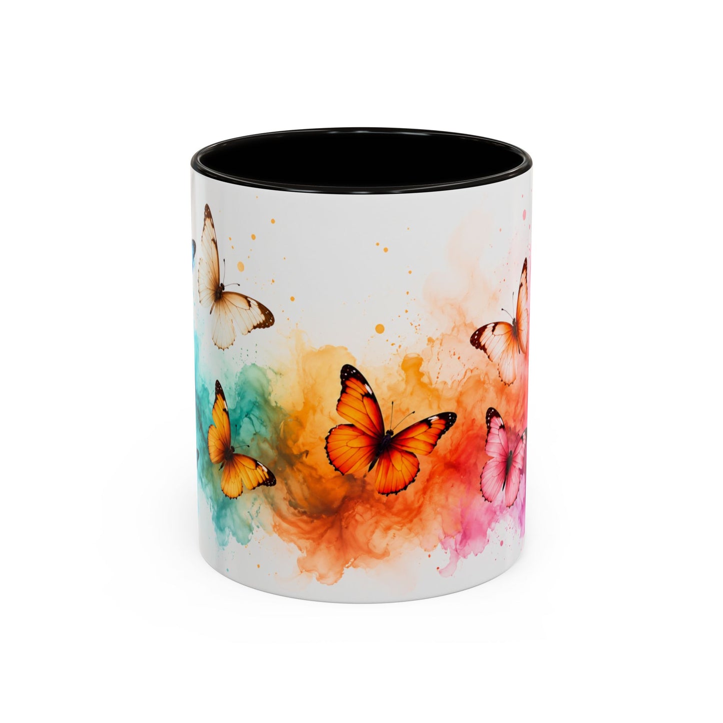Tasse Papillons Colorés – Mug Aquarelle Artistique et Multicolore – Cadeau Nature et Féerie 325ml
