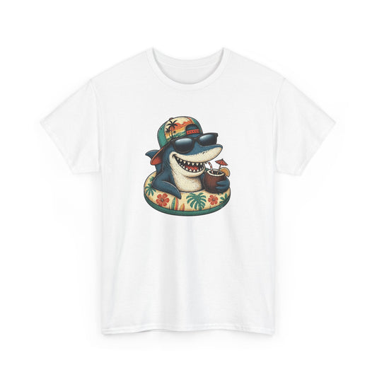 Tee-Shirt Requin Homme et Femme – Cadeau Humour Vacances Été Plage – Requin Cool Lunettes de Soleil Style Tropical Original