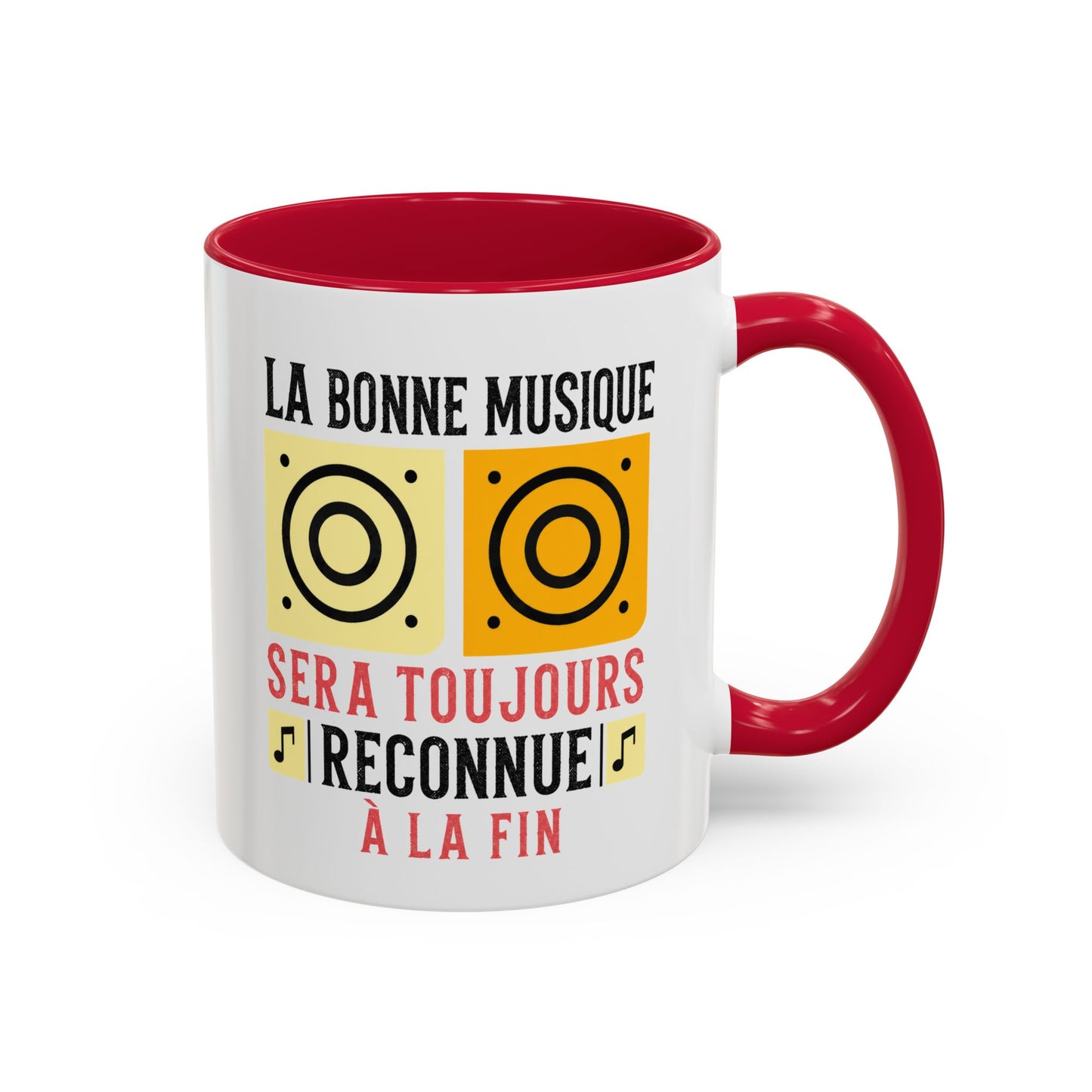 Mug Musique Homme Femme – Tasse Mélomane Passionné – Cadeau Original Amateur de Musique Son et Enceintes Noir Bleu Rouge