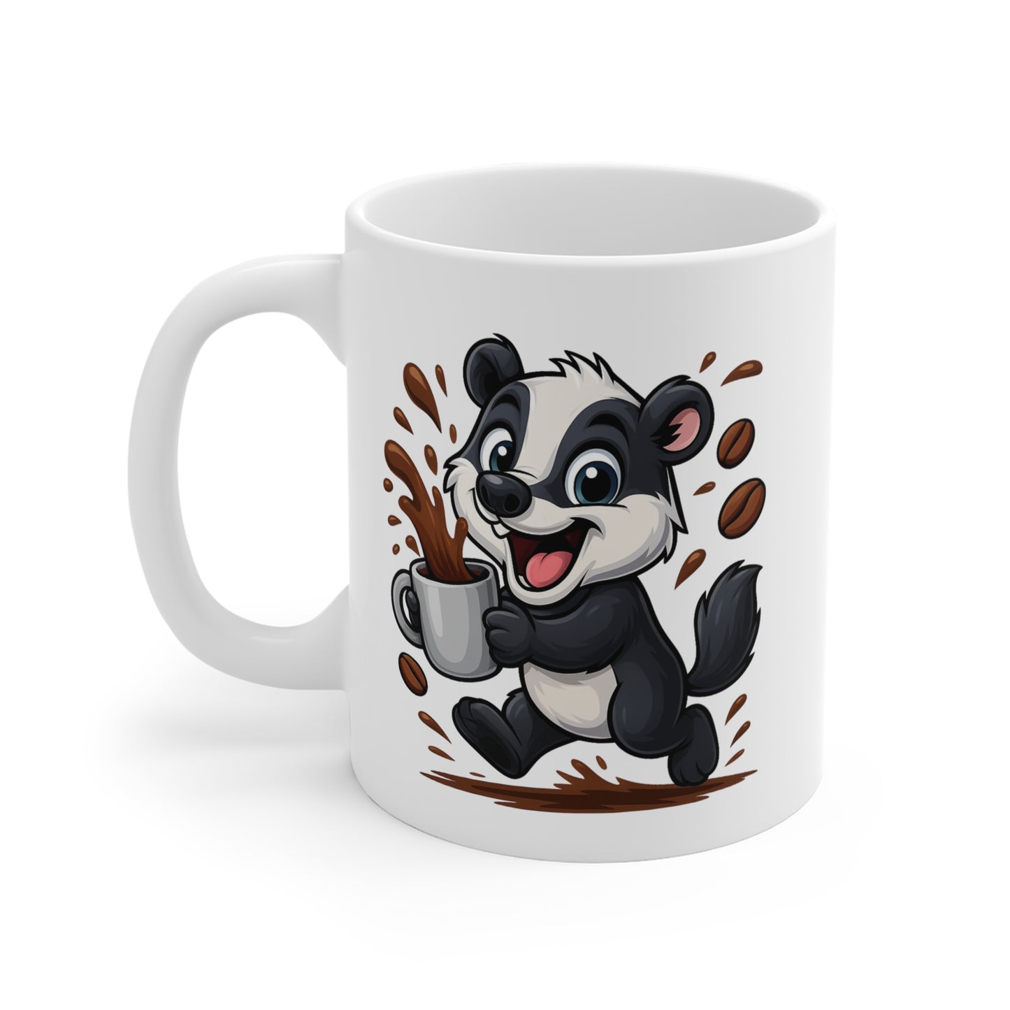 Tasse Blaireau Amusant – Mug Café Cartoon Céramique 325ml – Cadeau Original Animal Mignon