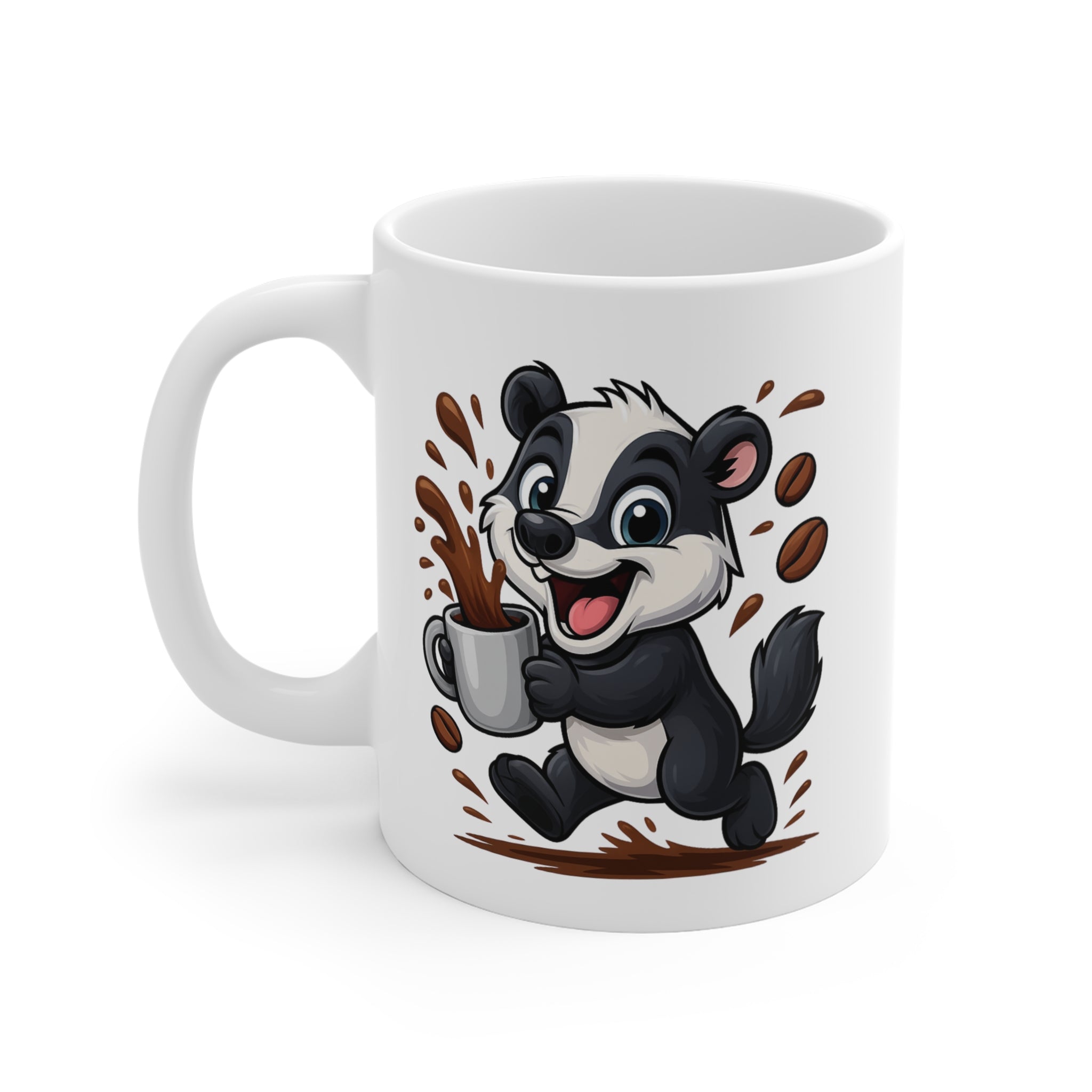 Tasse Blaireau Amusant – Mug Café Cartoon Céramique 325ml – Cadeau Original Animal Mignon