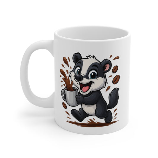 Tasse Blaireau Amusant – Mug Café Cartoon Céramique 325ml – Cadeau Original Animal Mignon